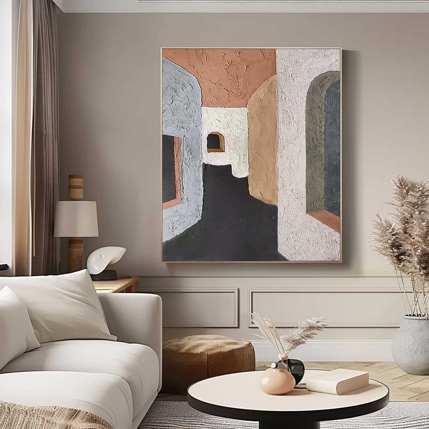 Abstract Alley Wall Art Large Contemporary Minimalist Acrylic Painting On Canvas Home Decoration