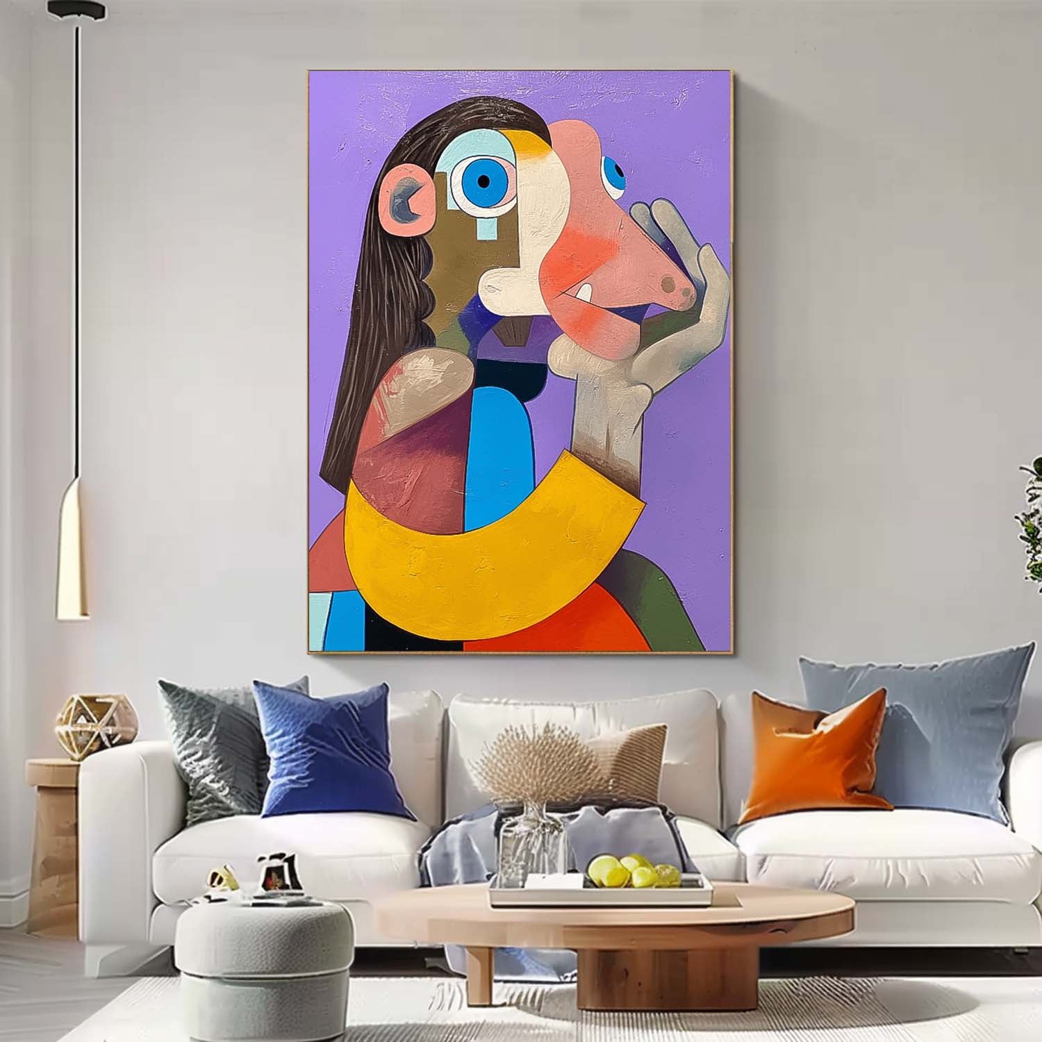 Cute Texture Animal Oil Painting Personification Acrylic Painting Modern Colorful Abstract Wall Art Decor
