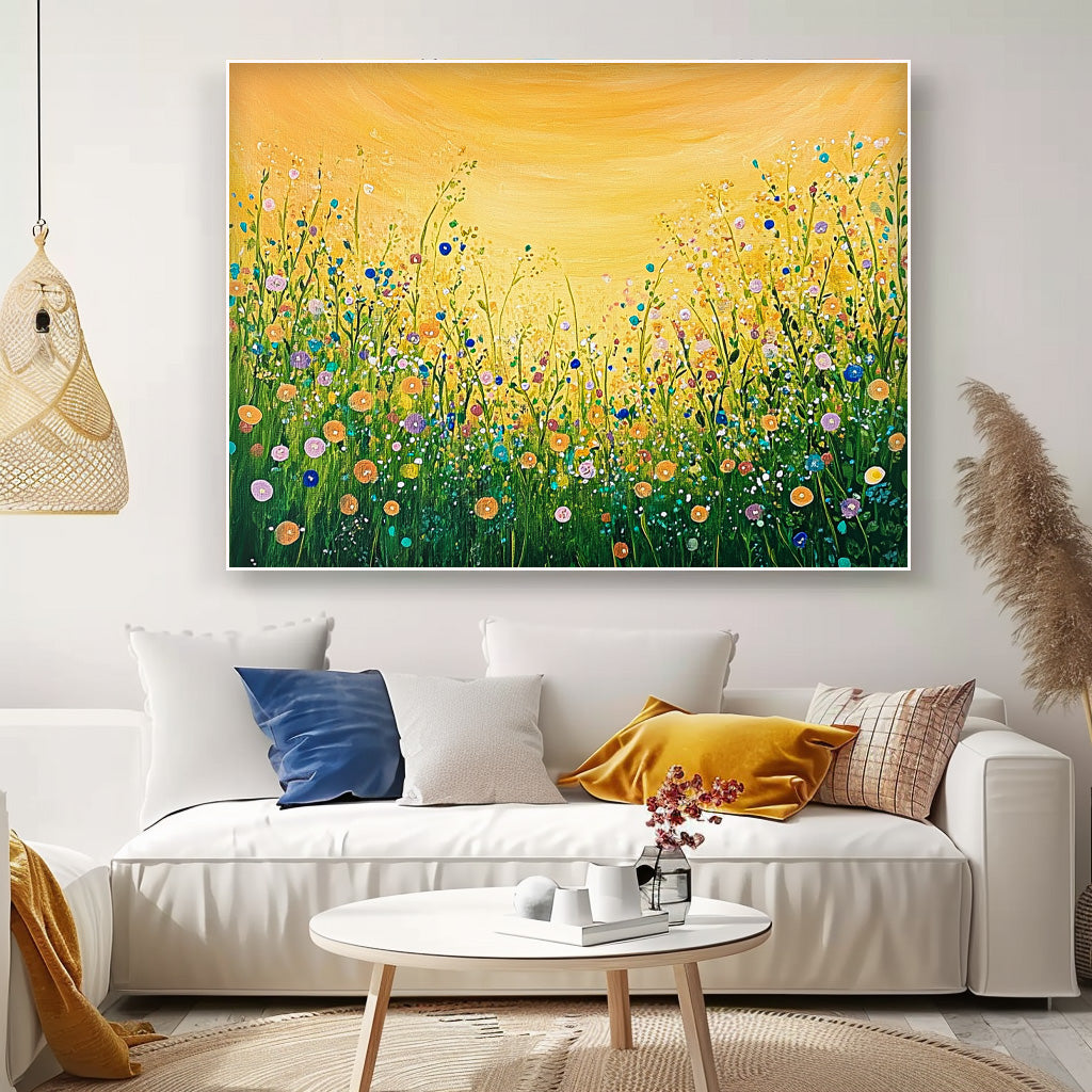 Horizontal Flower Bush Beauty Texture Artwork Original Abstract Oil Painting On Canvas Home Decor Gift
