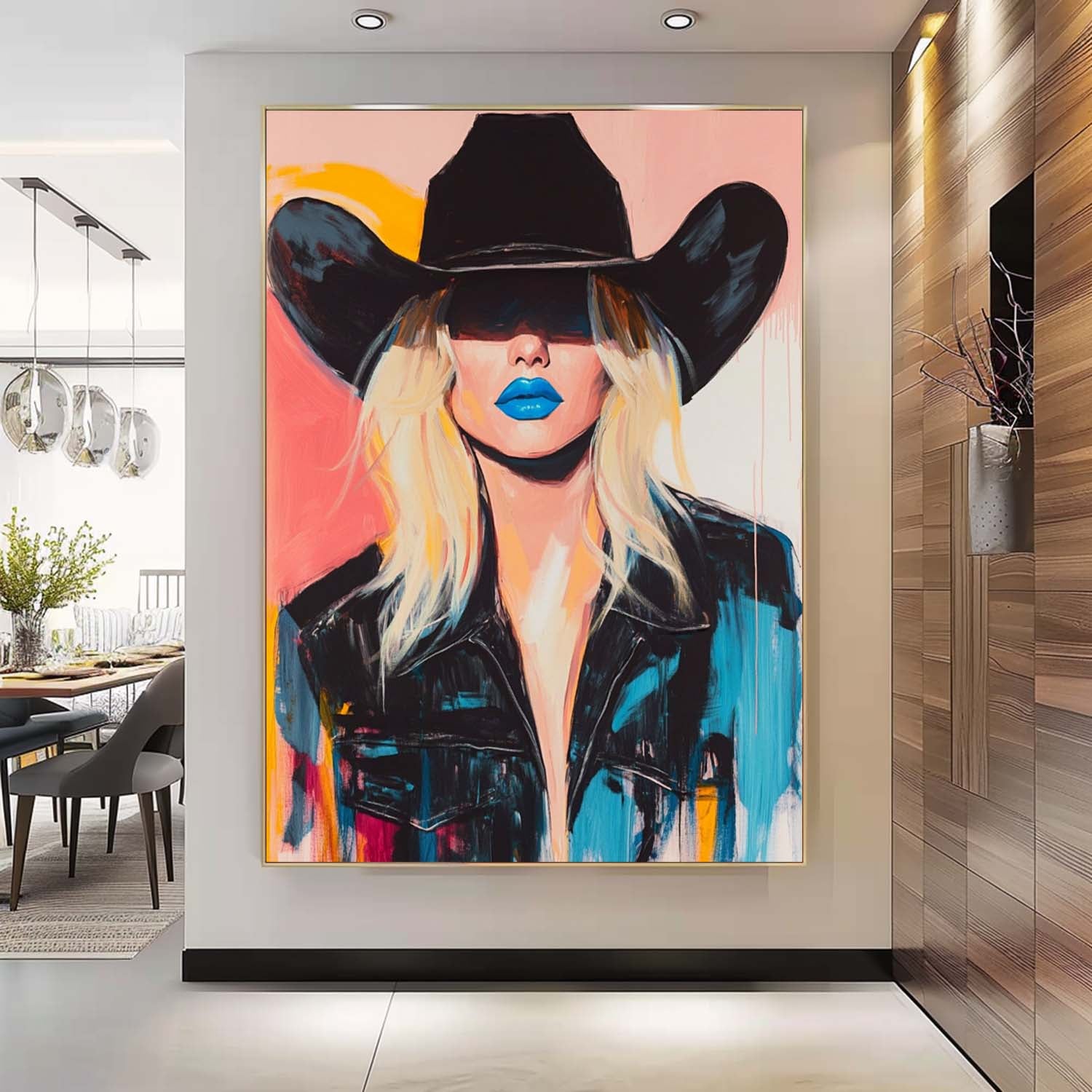 Beautiful Woman Wall Art painting Fashion Lady Abstract Painting Large Portrait Artwork Home Decor