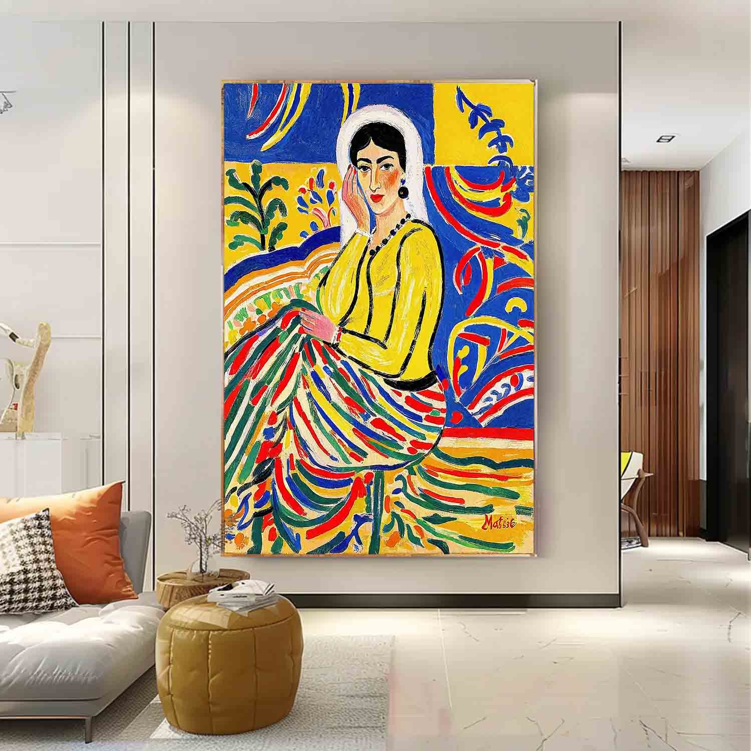 Beautiful Girl In A Romantic Vintage Style Gorgeous Original Modern Wall Art Woman In Gold Painting Artwork