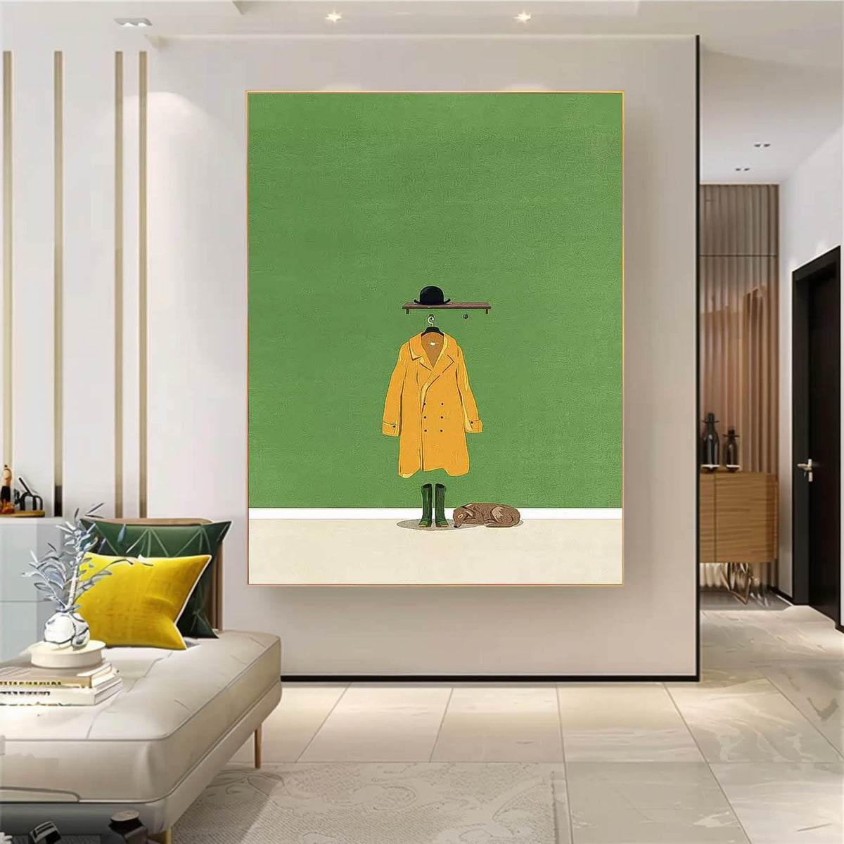 Green Minimalist Canvas Oil Painting Large Abstract Acrylic Painting Original Impressionist Realism Home Decor