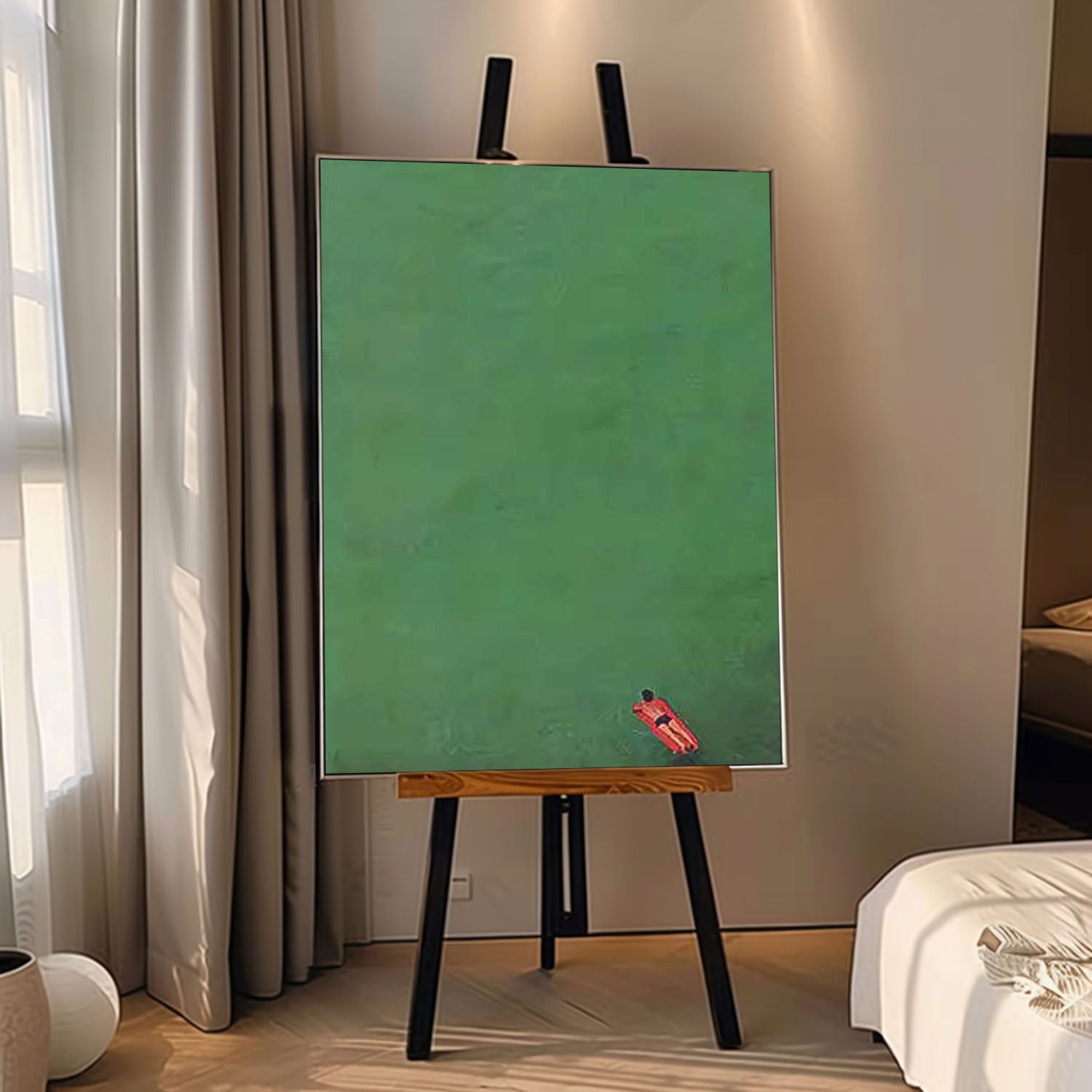 Green Minimalist Canvas Oil Painting Large Abstract Acrylic Painting Original Living Room Wall Art Decor
