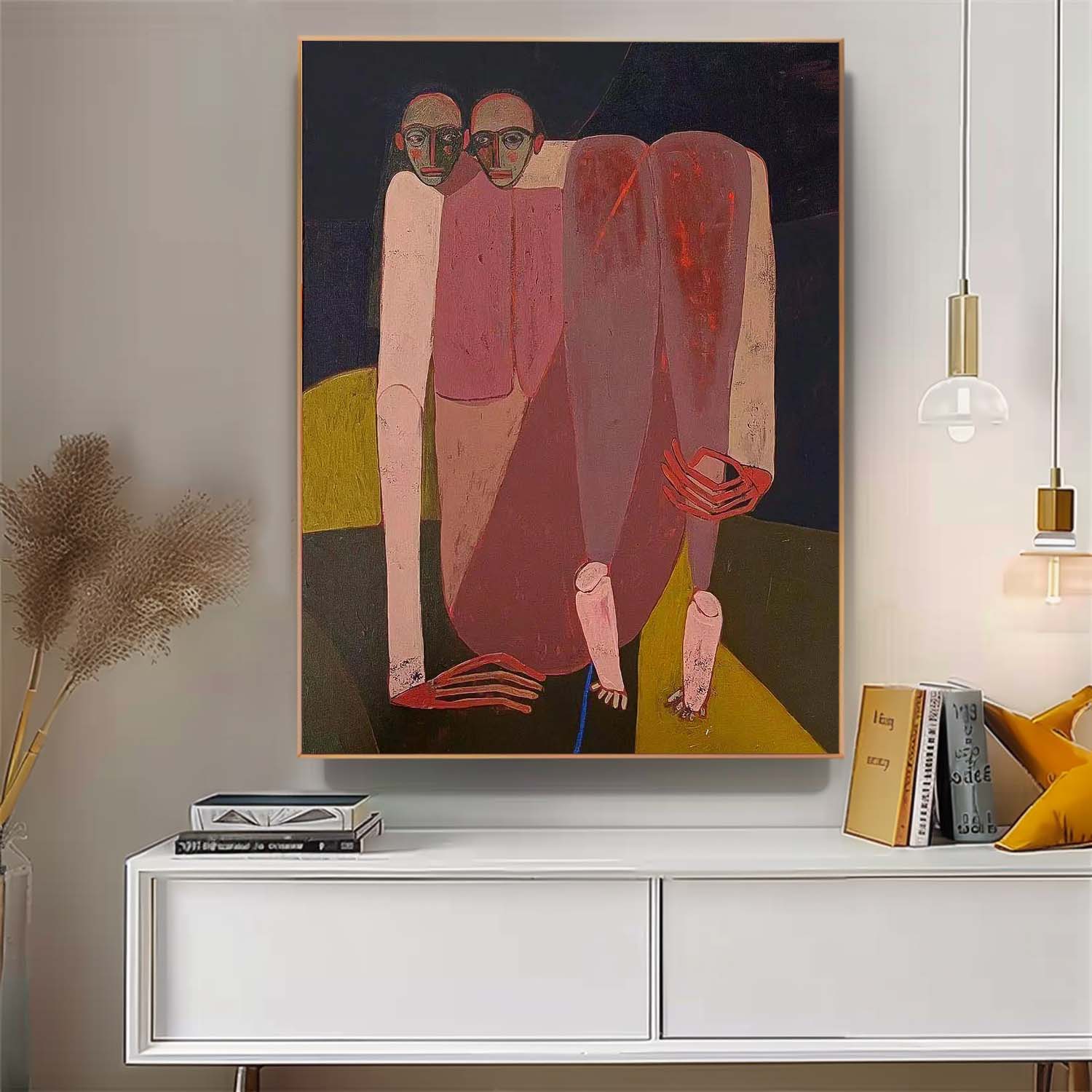 Warm Color Abstract Artwork Large Figure Painting Original Funny Niche Body Wall Art For Living Room