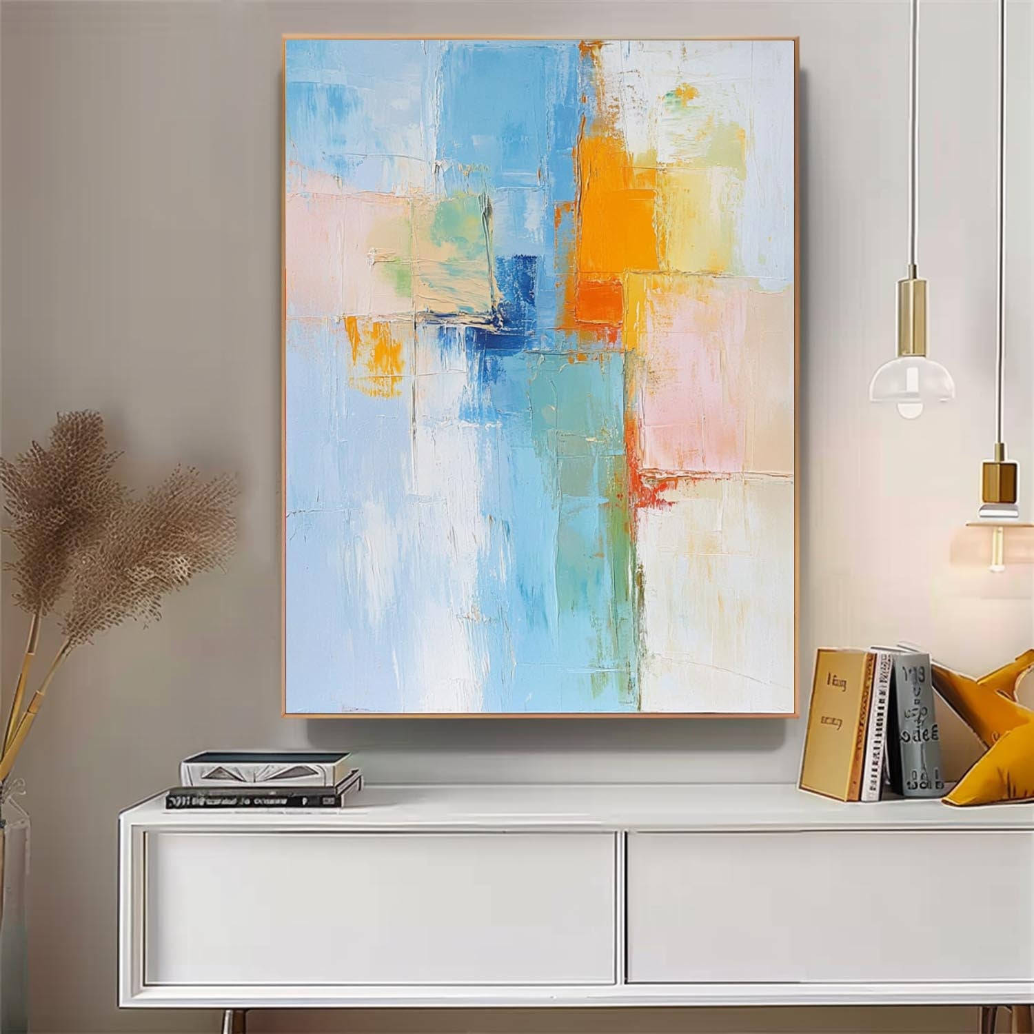 Texture Abstract Oil Painting Bright Large Acrylic Painting On Canvas High Quality Original Artwork