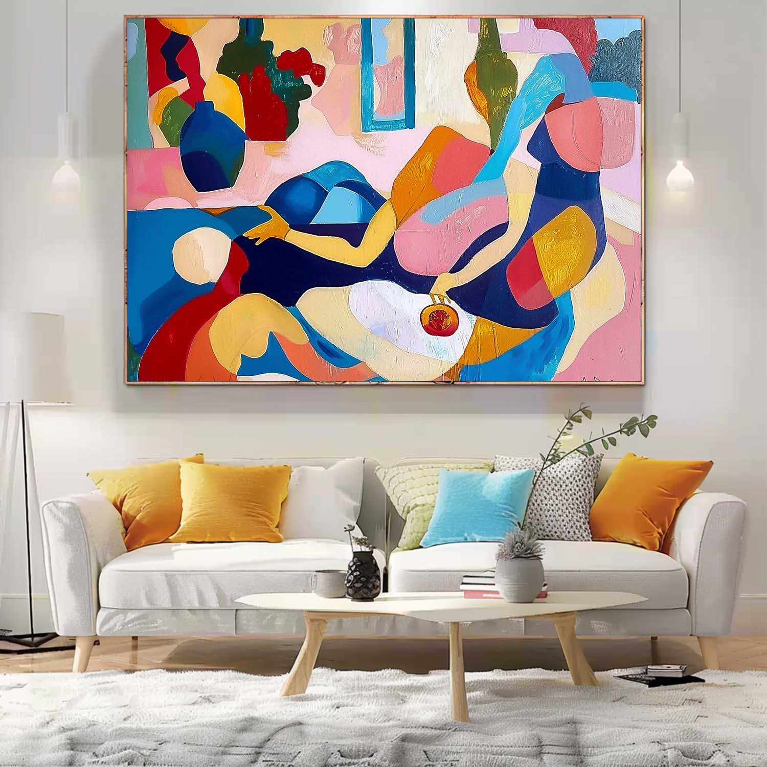 Large Wall Art Original Famous Painting Abstract Colored Figures Oil Painting on Canvas Modern Wall Art Home Decor Picasso Art