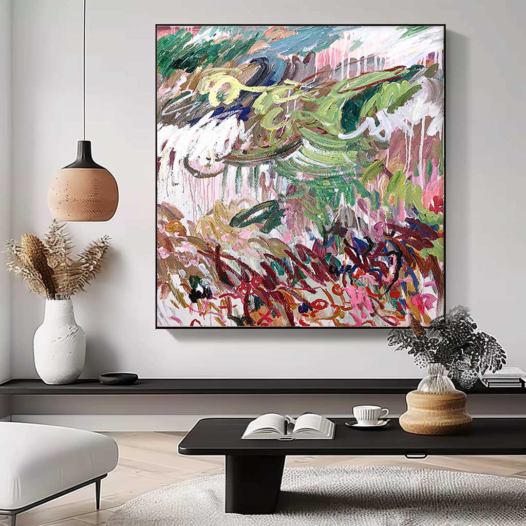 Square Abstract Irregular Acrylic Painting On Canvas Modern Graffiti Oil Painting Wall Art For Living Room