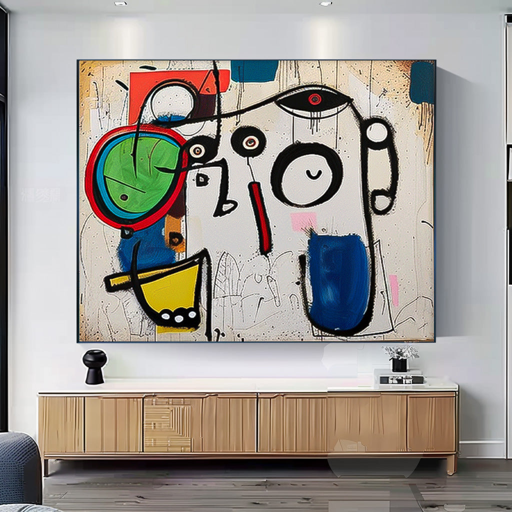Original Minimalist Cute Graffiti Abstract Artwork Large Color Wall Art Abstract Oil Painting Home Decor