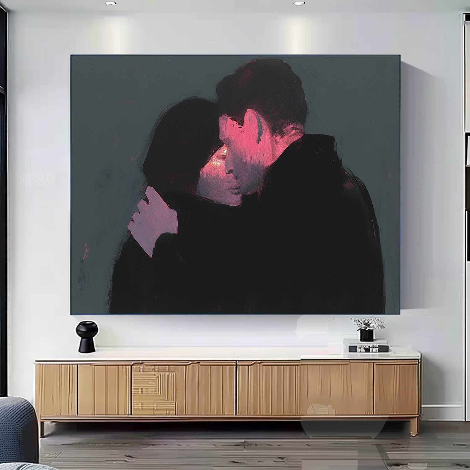 Large Man And Woman Wall Art High Quality Warm Color Abstract Figure Oil Paintin Original Artwork Home Decor