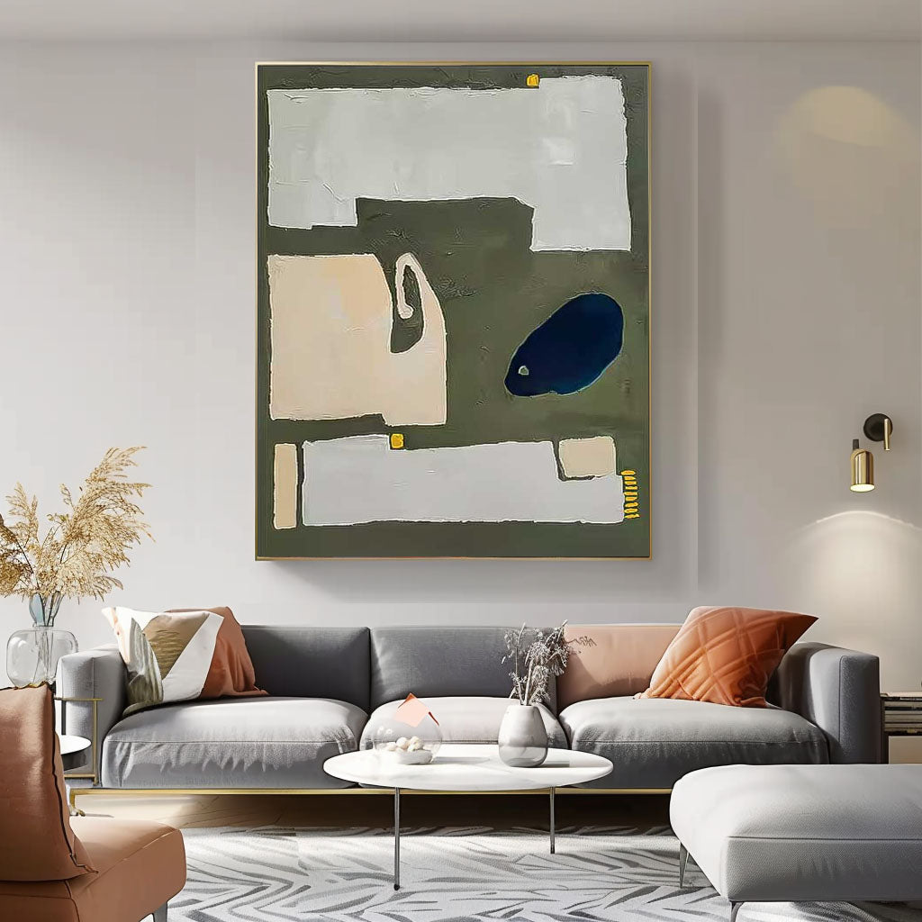 Minimalist Canvas Oil Painting Big Irregular Shape Abstract Acrylic Painting Original Artwork Home Decor