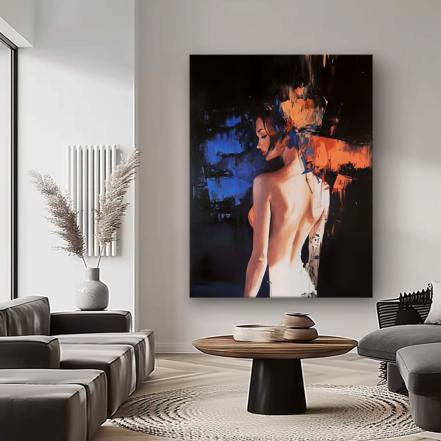 Abstract Female Oil Painting On Canvas Woman Contemporary Artwork Original Texture Noble Lady Wall Art