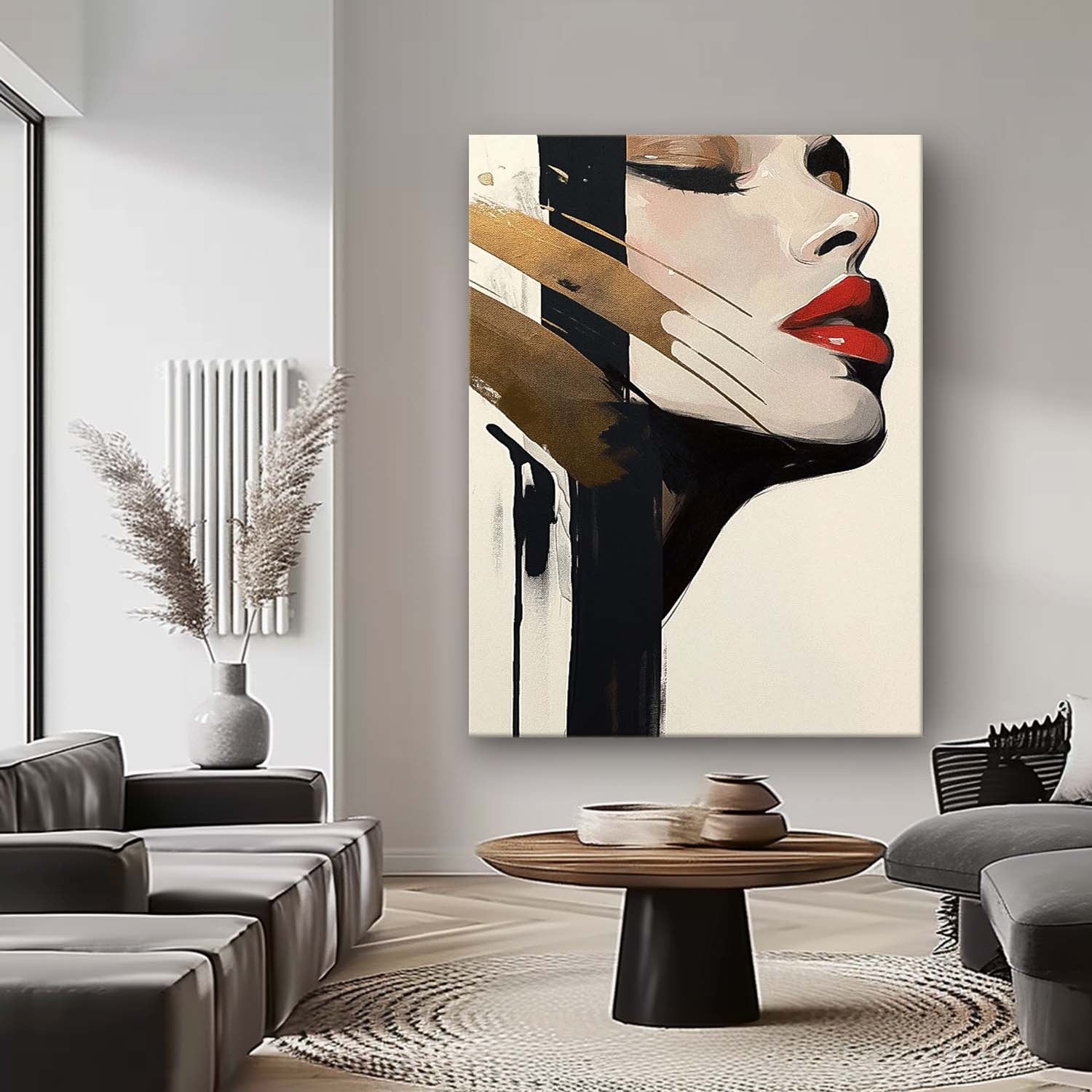 Original Texture Girl Profile Wall Art Abstract Advanced Face Oil Painting On Canvas Lady Modern Artwork