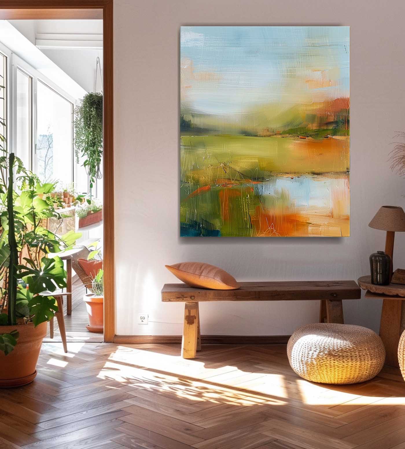 Modern Landscape Wall Art Large Abstract Painting On Canvas Original Scenery Painting For Living Room
