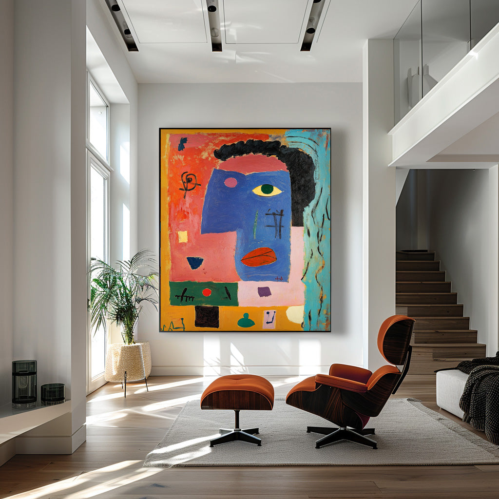 Abstract Portrait Wall Art Original High Aaturation Painting Acrylic painting Fashion Art Home Decor