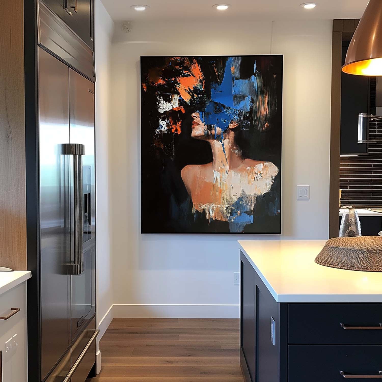 Woman Contemporary Artwork Abstract Female Oil Painting On Canvas Original Texture Noble Lady Wall Art