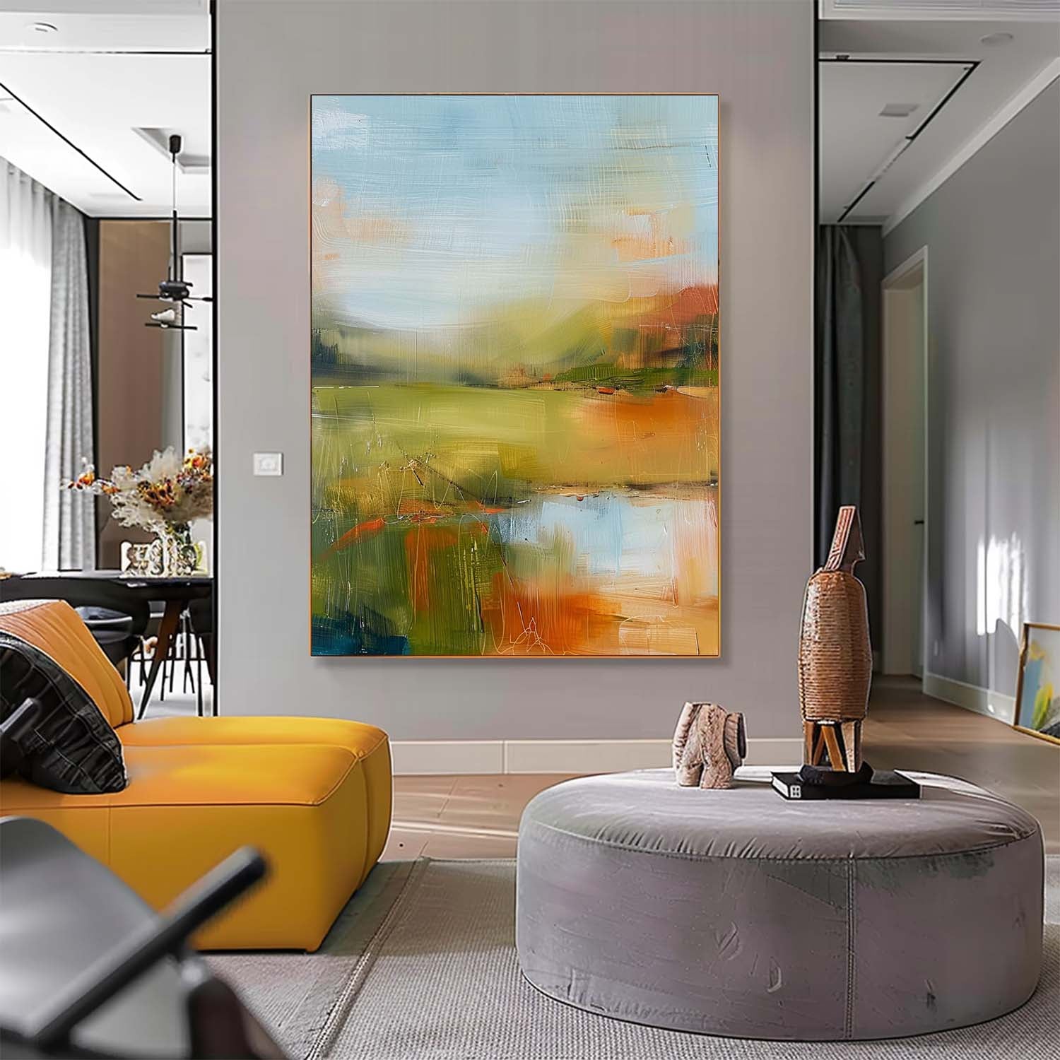 Modern Landscape Wall Art Large Abstract Painting On Canvas Original Scenery Painting For Living Room