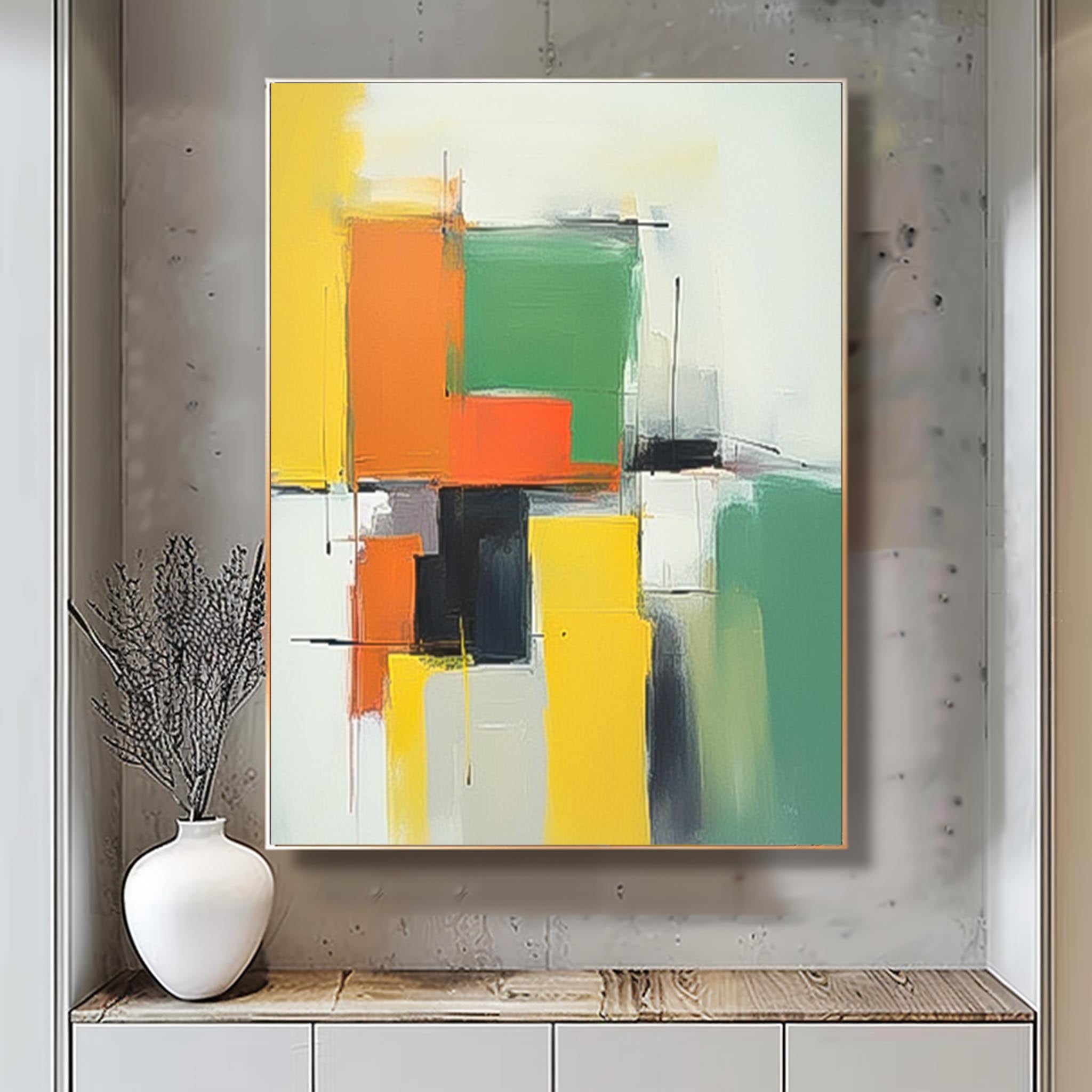 Cheap Geometry Abstract Wall Art Large Contemporary Acrylic Painting On Canvas Graet Quality artworks
