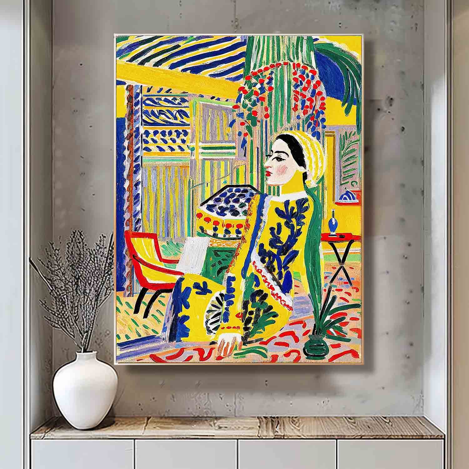 portretter of a beautiful girl in a romantic vintage style Gorgeous Original Modern Wall Art Colorful Artwork