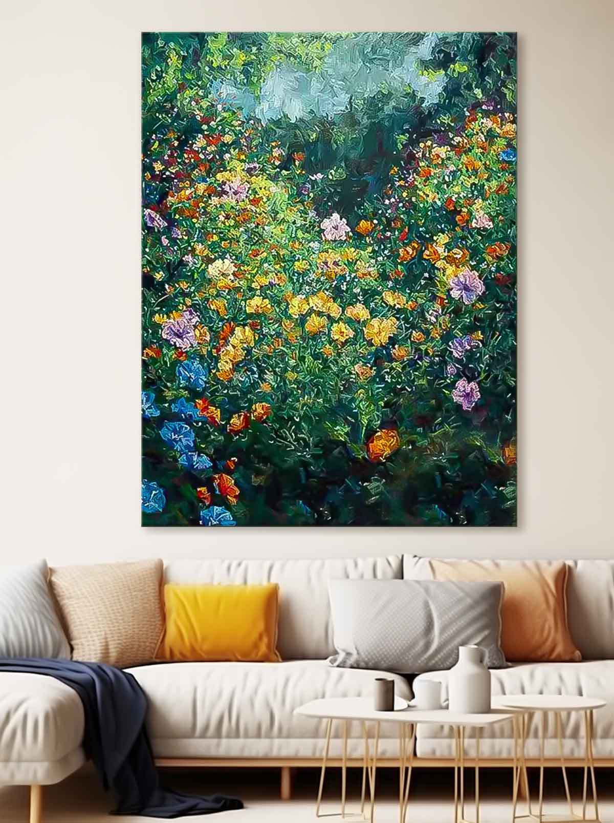 Rich Variety Of Floral Abstract Acrylic Painting On Canvas Contemporary Cute Flower Wall Art Forest Artwork On Sale