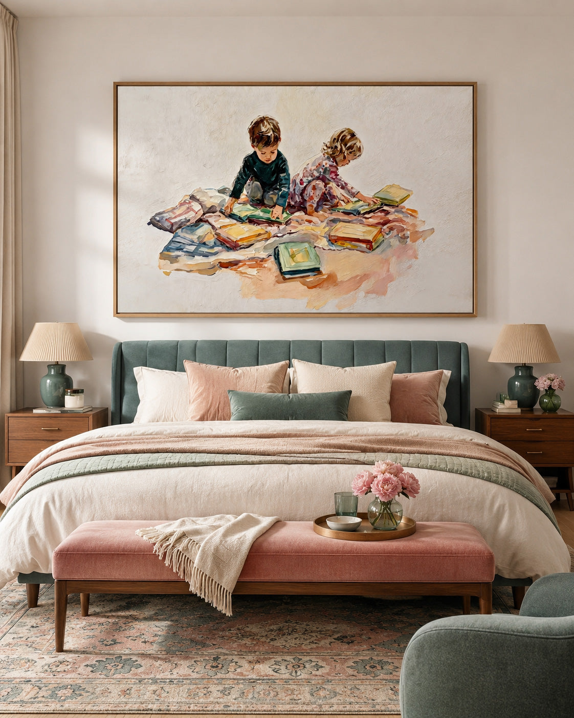 Adorable Kids Playing Art For Playroom Nursery And Kids Room Walls