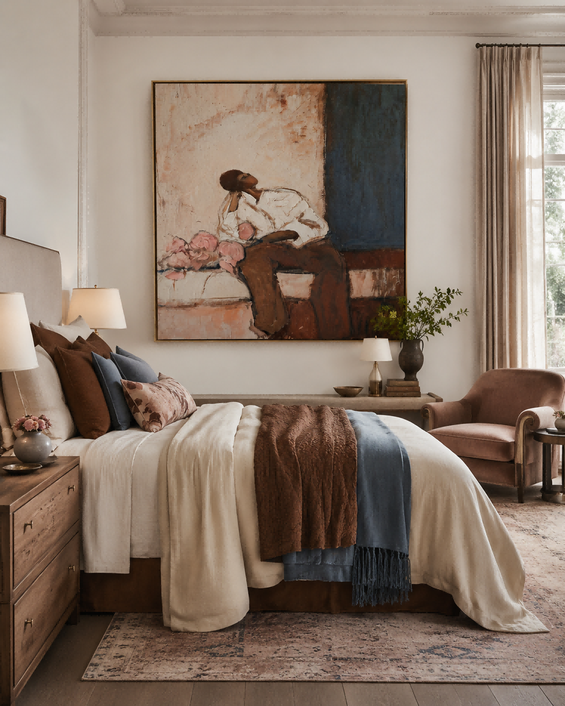 Square Canvas Art Featuring A Solitary Figure In Retro Style For Study