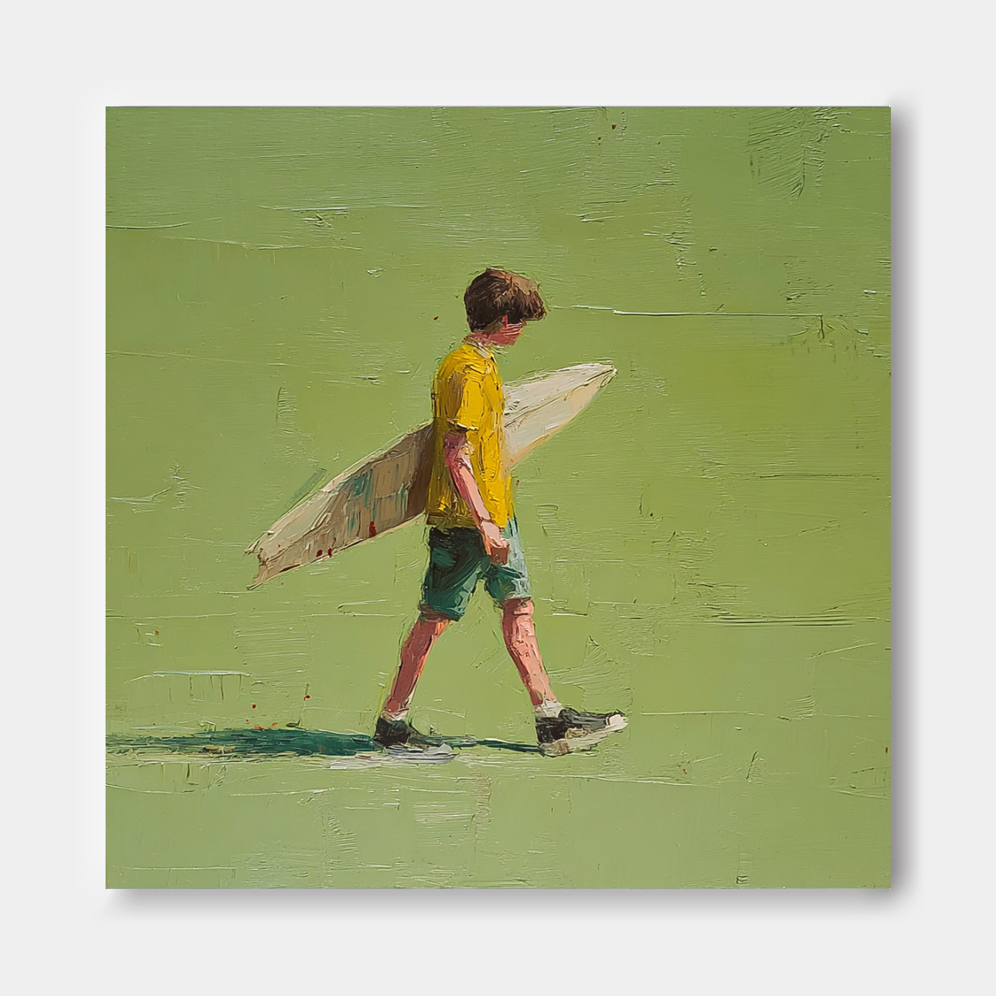 Minimalist Energetic Teenager Painting Abstract Vitality And Freshness Atmosphere Green Wall Art