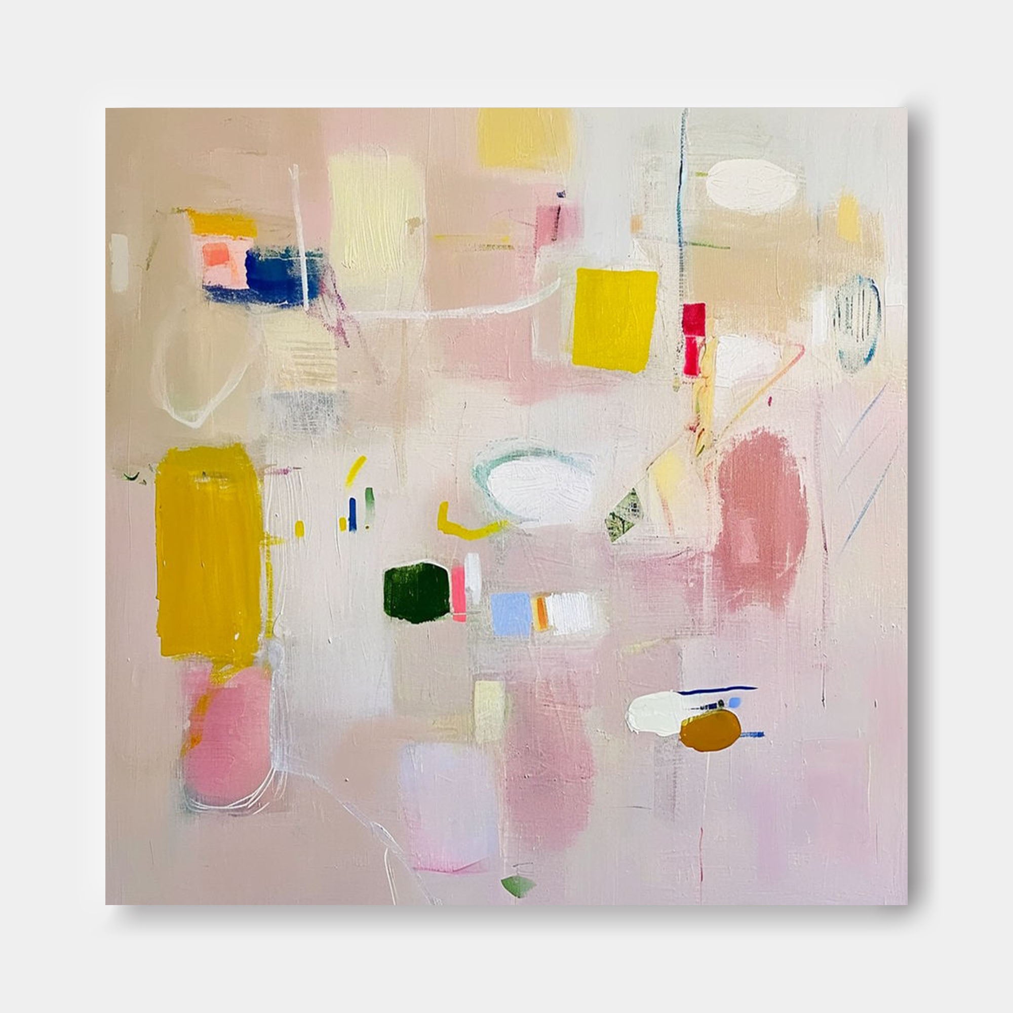 Bright Pink Abstract Painting Canvas Original Abstract Art For Sale Contemporary Cute New Painting Home Decor