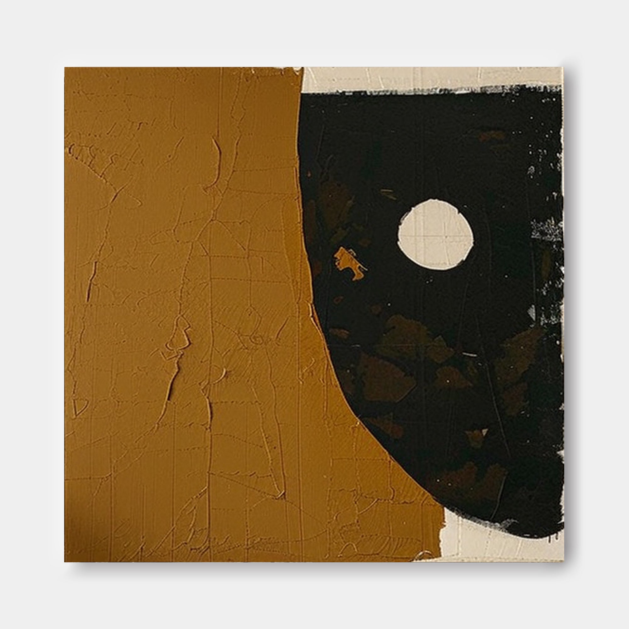 Brown Modern Minimalist Canvas Painting Acrylic Large High Quality Abstract Wall Art Framed Wall Decor