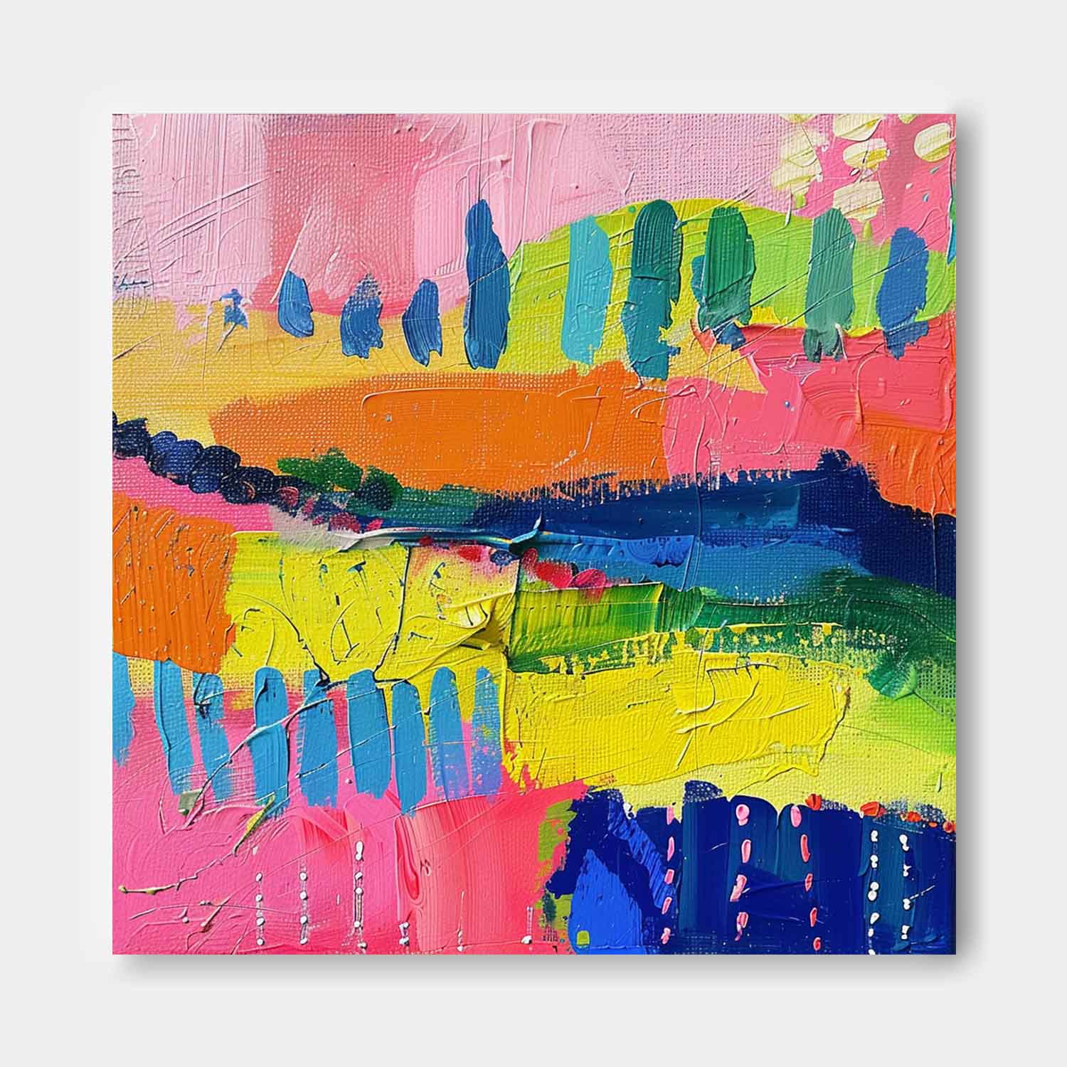 Colorful Large Graffiti Abstract Painting Original Canvas Wall Art Textured Artwork Children's Room Decor