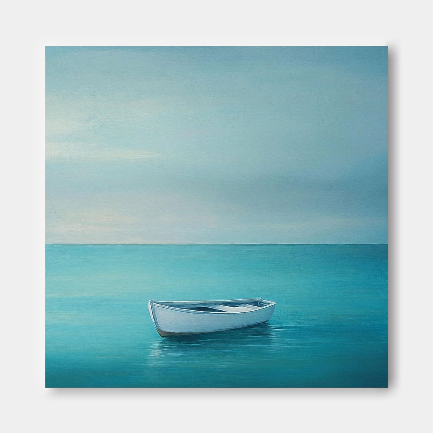 Abstract Offing Scenery Oil Painting Framed Large Small Boat Wall Art Seaside Landscape Artwork Home Decor