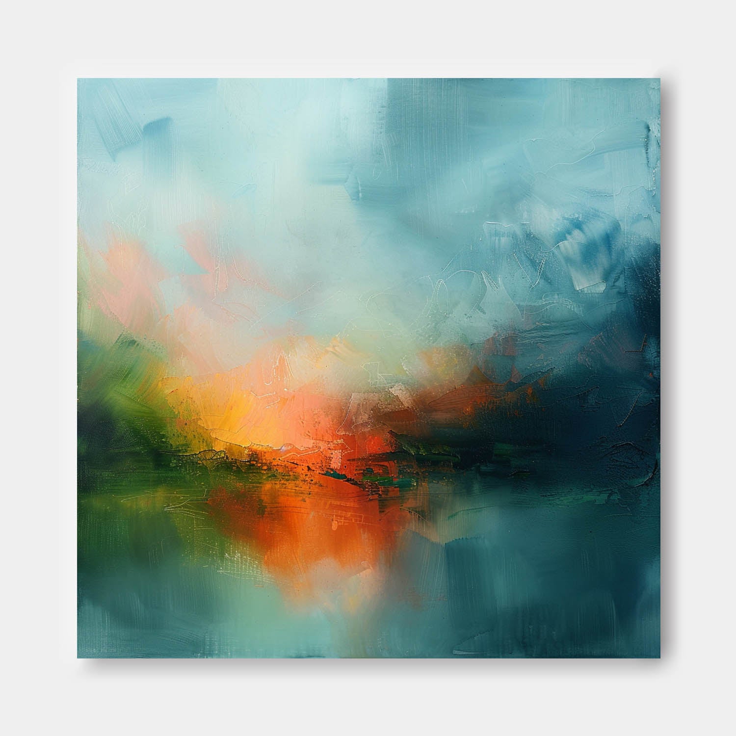 Large Abstract Oil Painting Canvas Modern Scenery Nature Art Original Warm Color Landscape Wall Art Home Decor