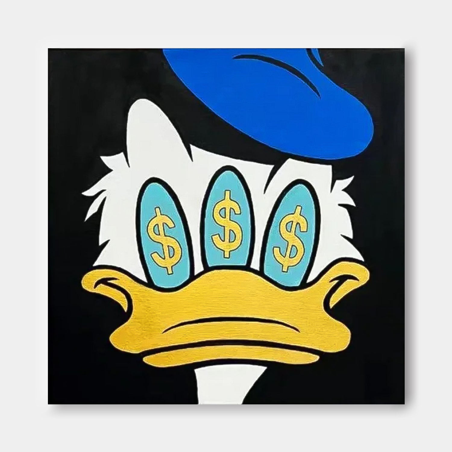 Square Donald Duck Abstract Wall Art Original Graffiti Disney Characters Painting Canvas Large Artwork