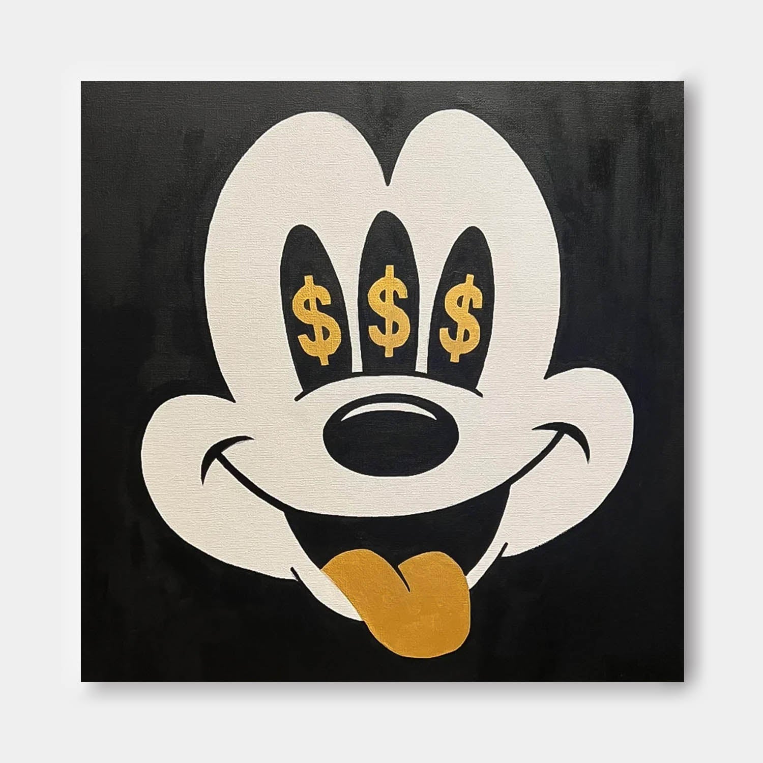 Square Mickey Mouse Abstract Wall Art Original Graffiti Disney Characters Painting Canvas Large Artwork
