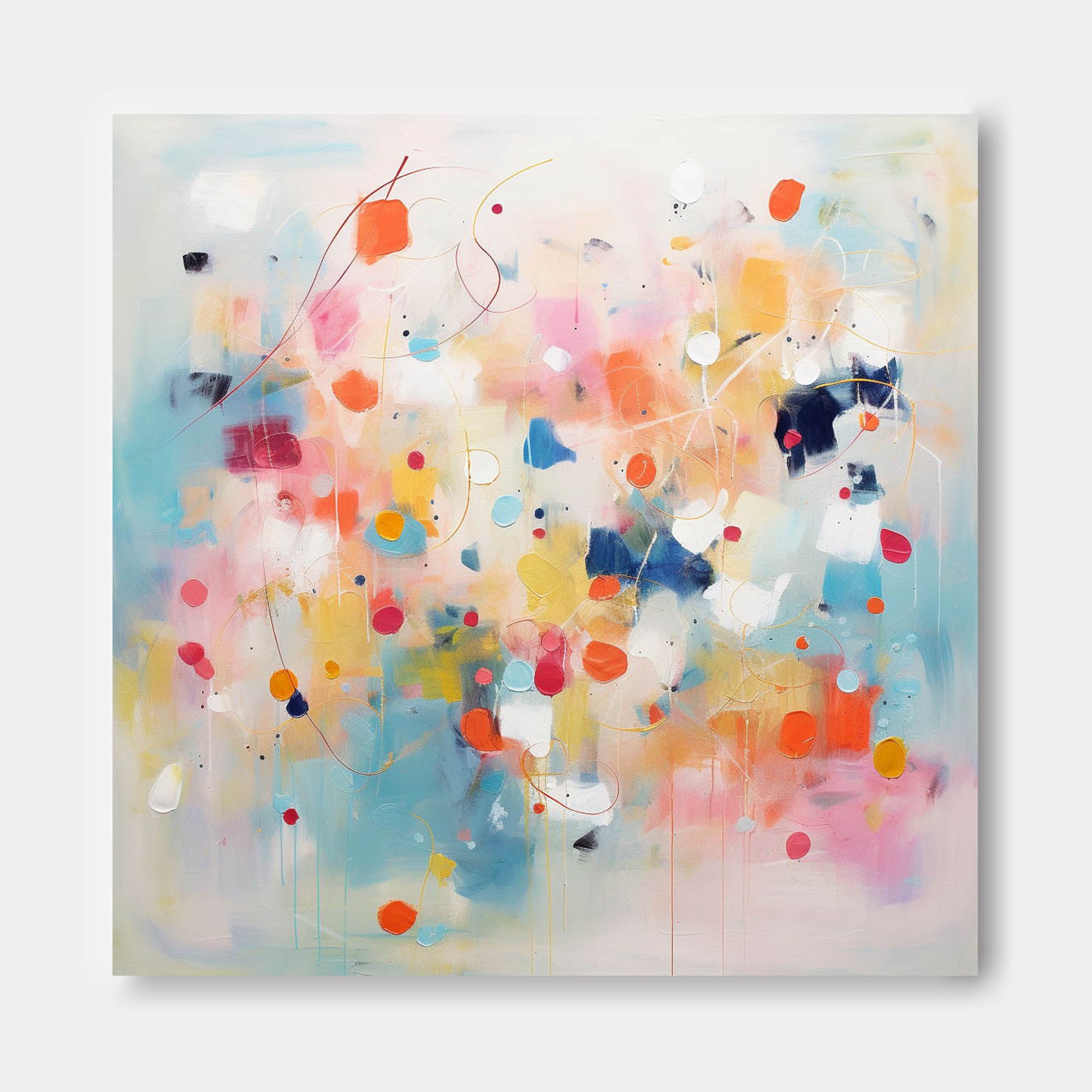 Large Acrylic Painting Wall Art Bright Colorful Original Abstract Oil Painting Modern Living Room Art For Sale