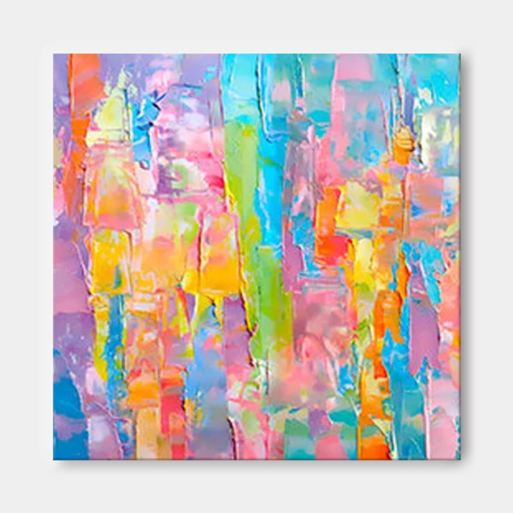 Abstract Colorful Oil Painting On Canvas Original Texture Acrylic Painting Wall Art Modern Living Room Decor