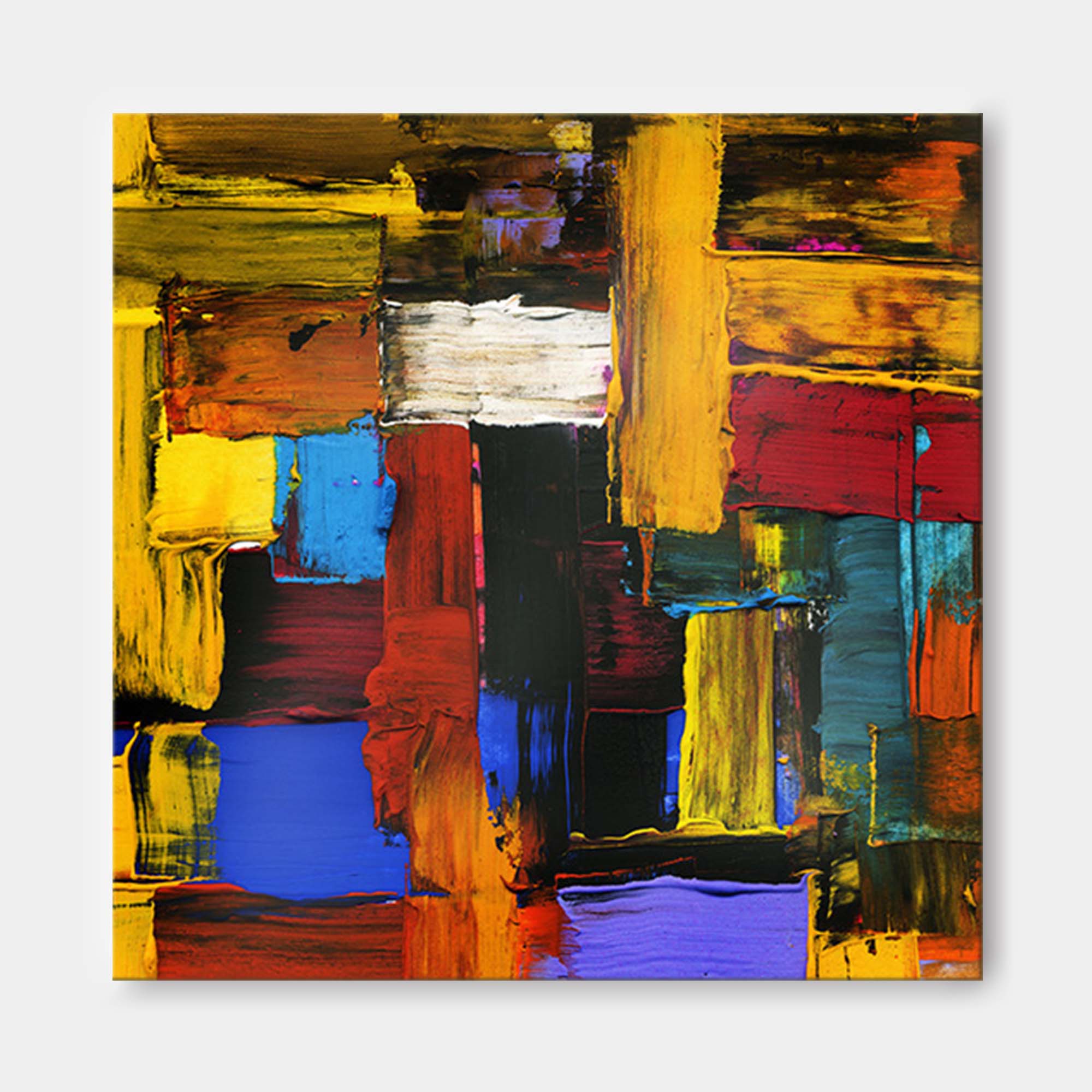 Original Painting On Canvas Abstract Art Geometric Painting Living Room Stylish Wall Decor