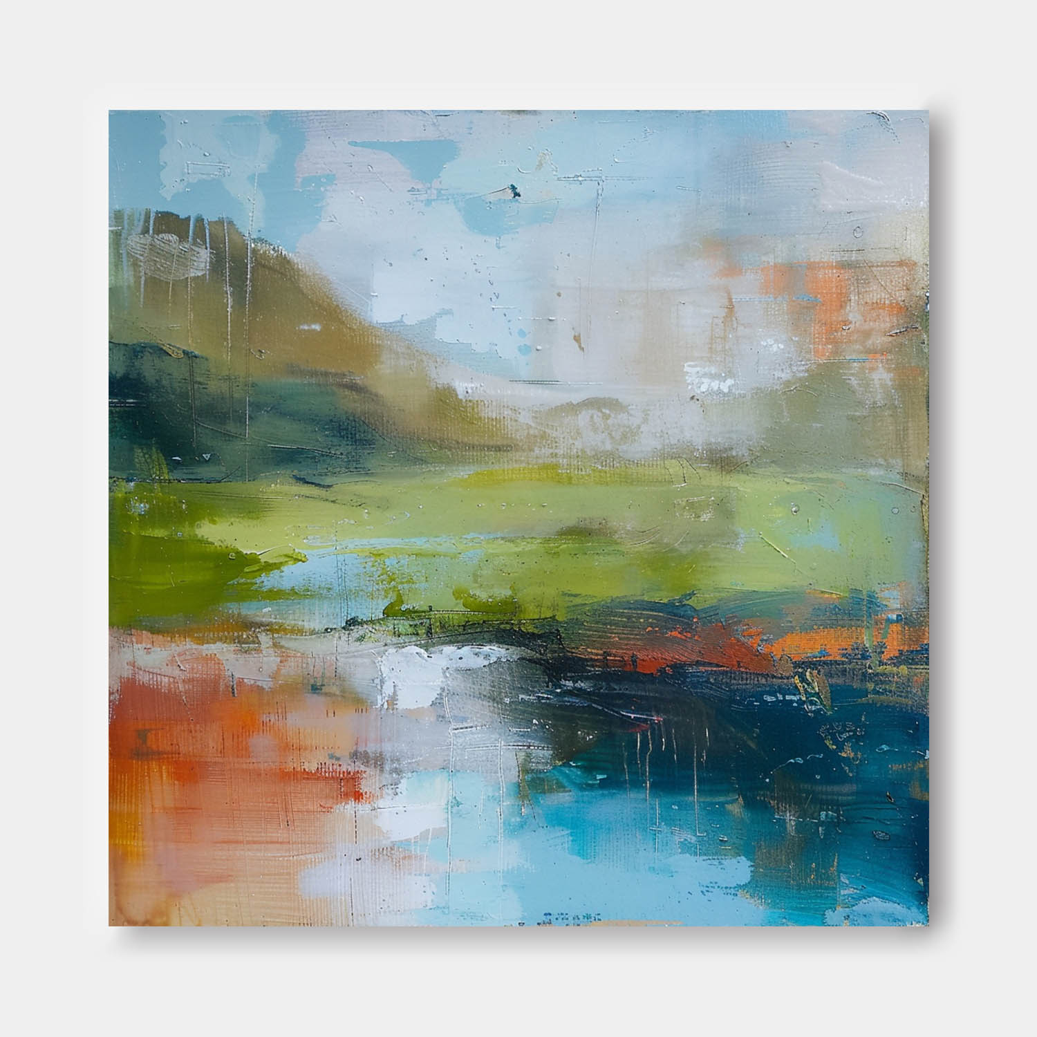 Modern Scenery Nature Art Large Retro Abstract Oil Painting Canvas Original Landscape Wall Art Home Decor