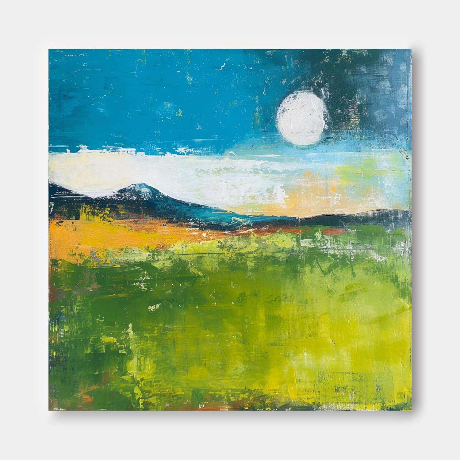 Large Abstract Oil Painting On Canvas Original Country Wall Art Modern Nature Farmhouse Art for Living Room