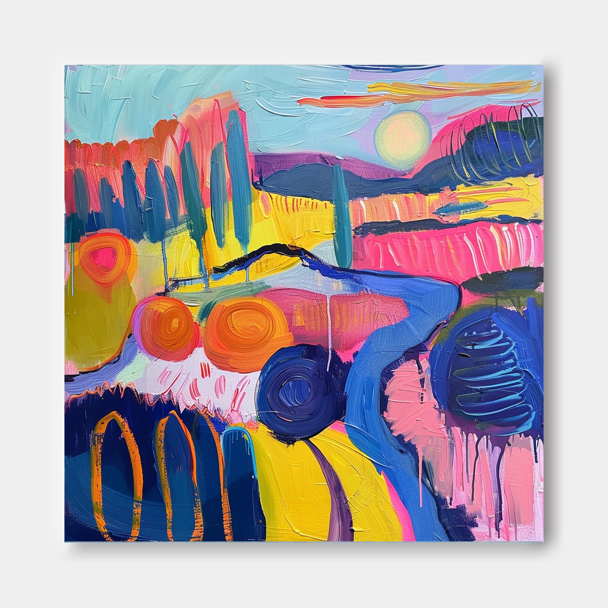 Abstract Graffiti Wall Art Original Scenery Oil Painting Color Texture Acrylic painting Contemporary Art