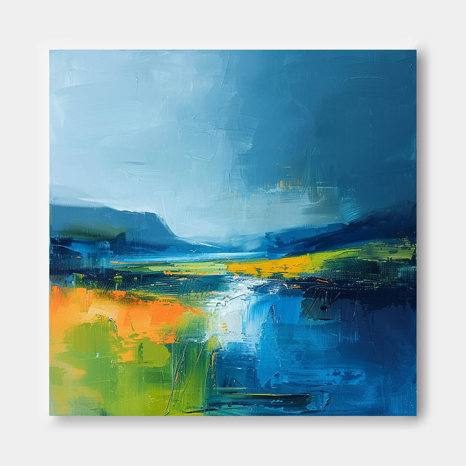 Original Landscape Wall Art Large Abstract Oil Painting On Canvas Modern Minimalist Nature Art for Living Room