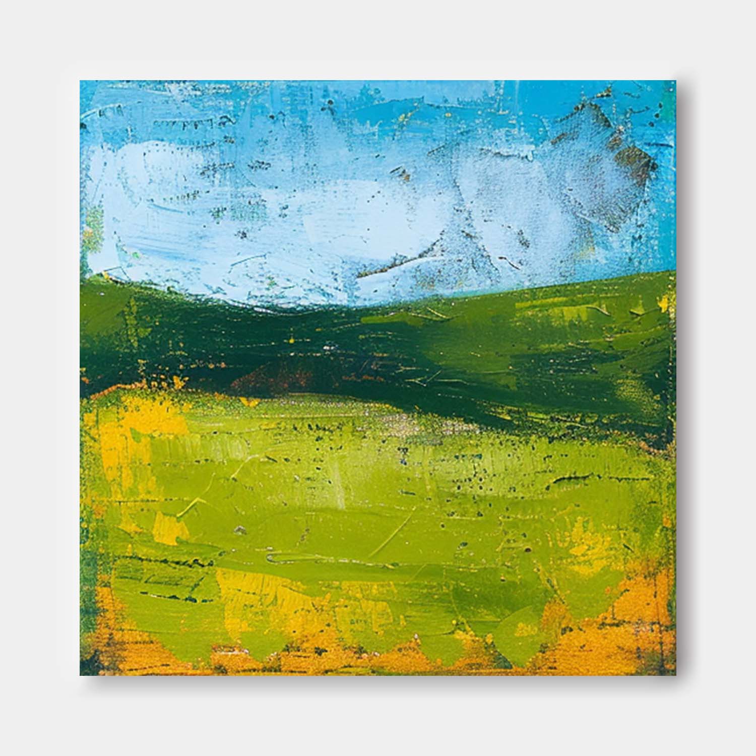 Large Abstract Green Field Oil Painting On Canvas Modern Nature Art Original Wall Art Home Decor