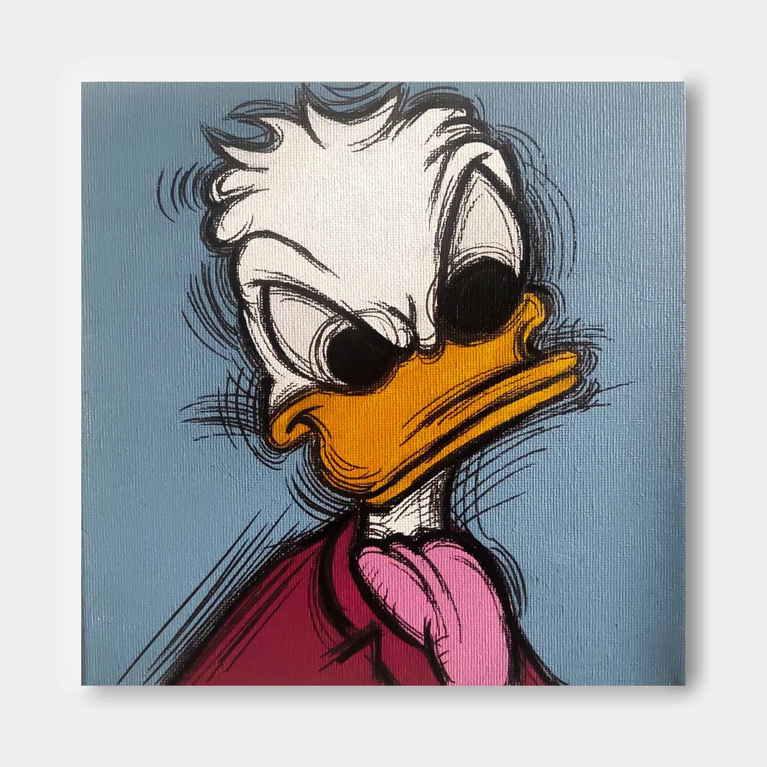 Square Donald Duck Abstract Wall Art Original Graffiti Disney Characters Painting Canvas Large Artwork
