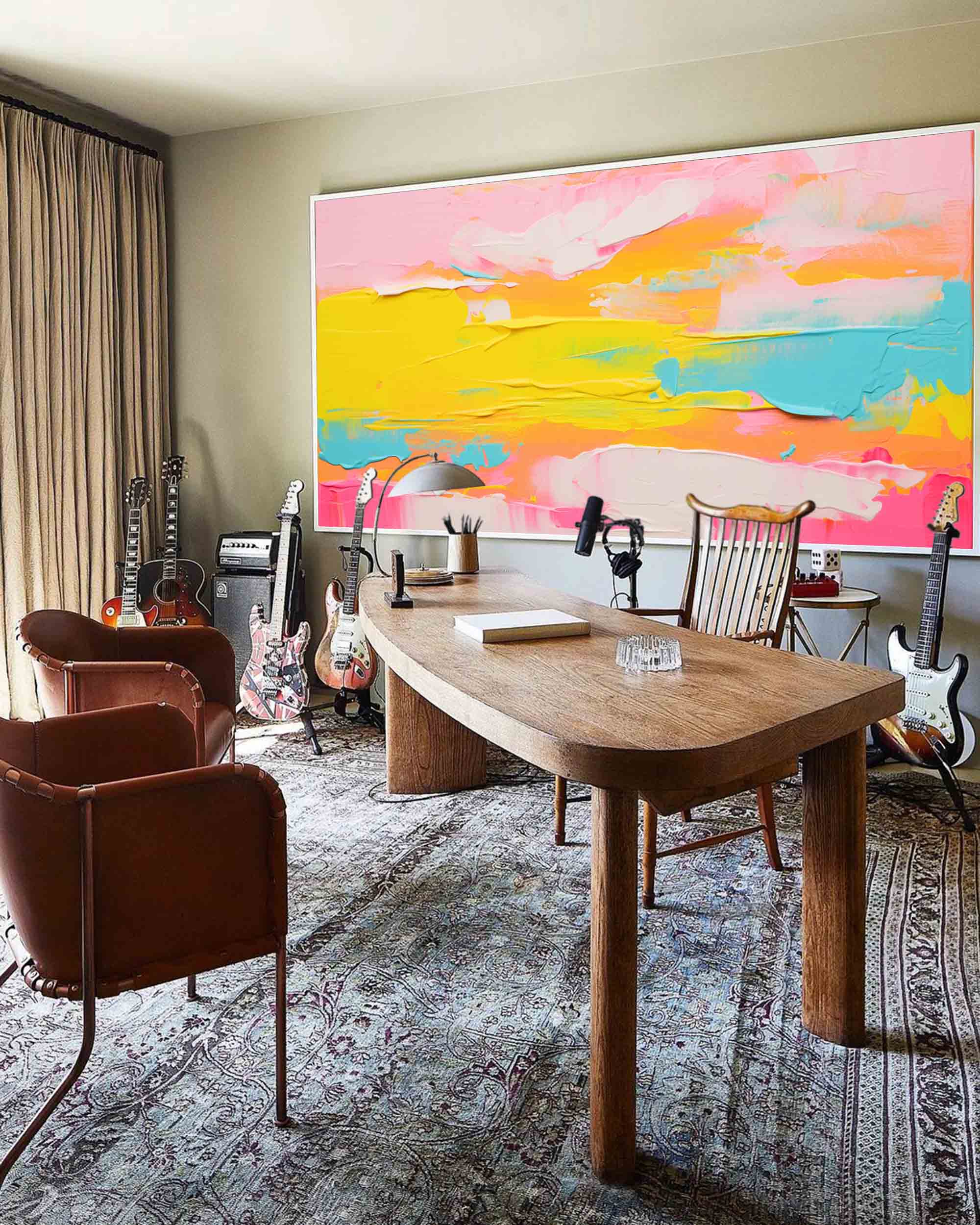 Large Bright Colorful Acrylic Painting Original Oil Painting On Canvas Modern Abstract Living Room Wall Art