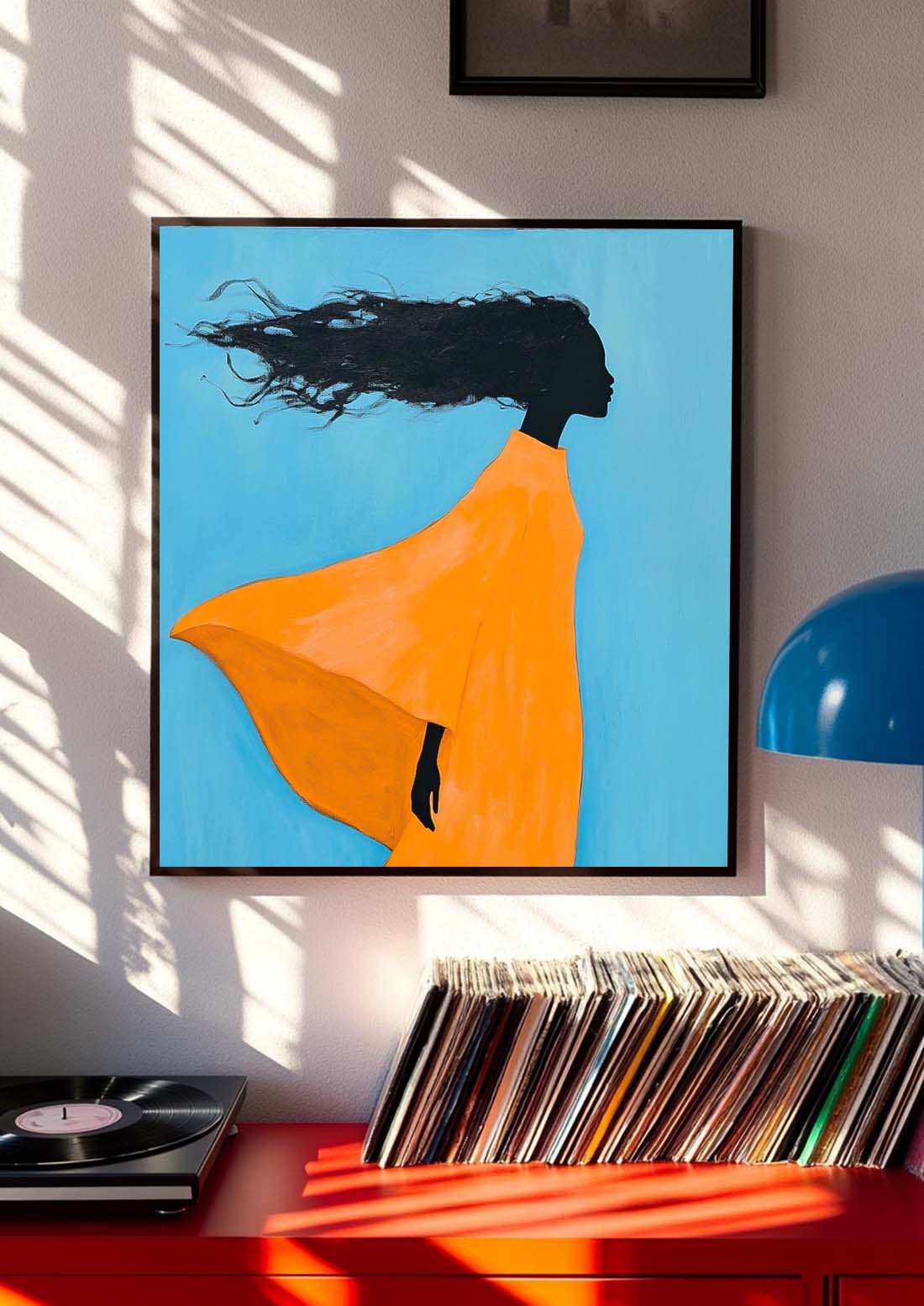 Square Large Girl Acrylic Painting Original Contemporary Little Girl Wall Art Abstract Artwork Home Decor