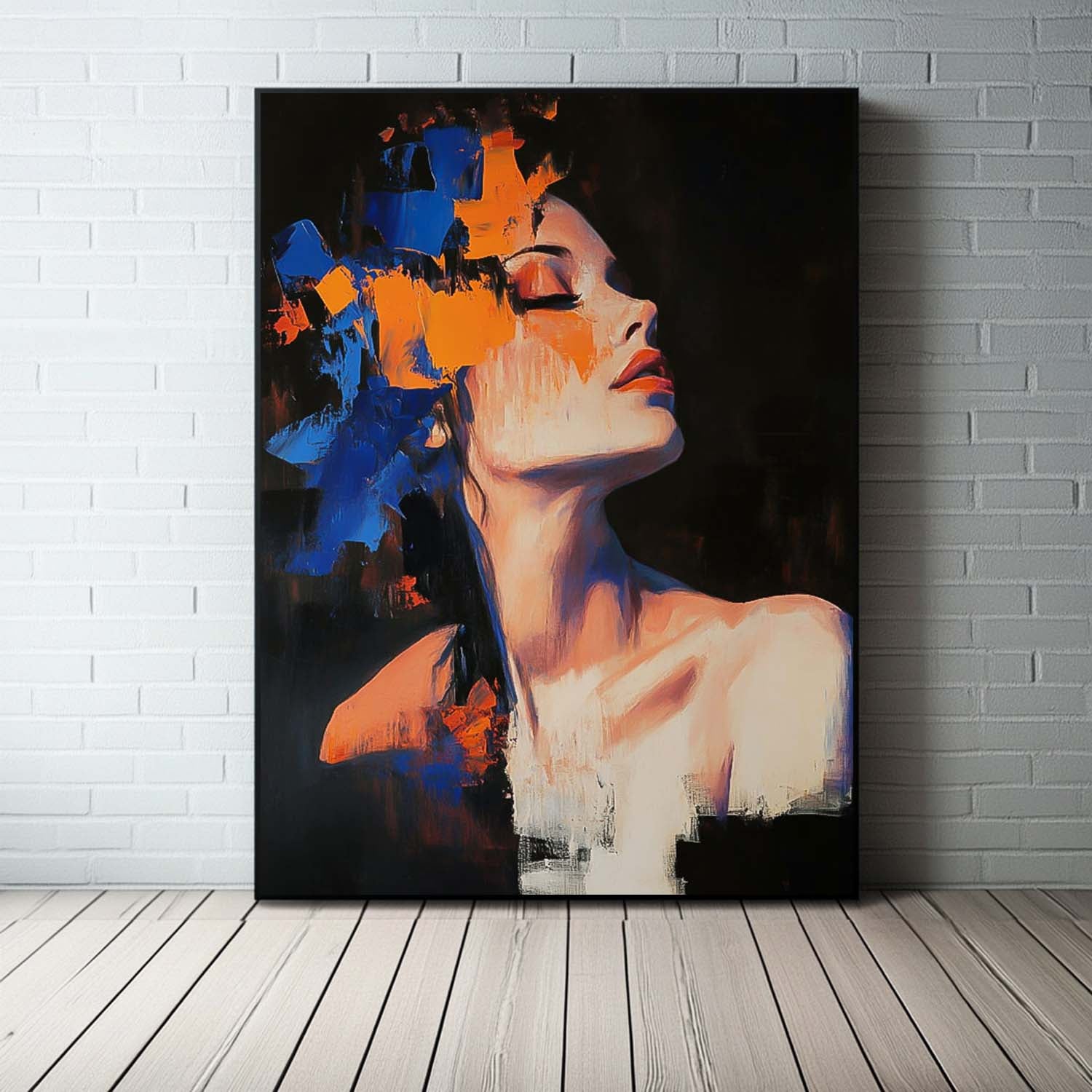 Woman Contemporary Artwork Original Texture Noble Lady Wall Art Abstract Female Oil Painting On Canvas