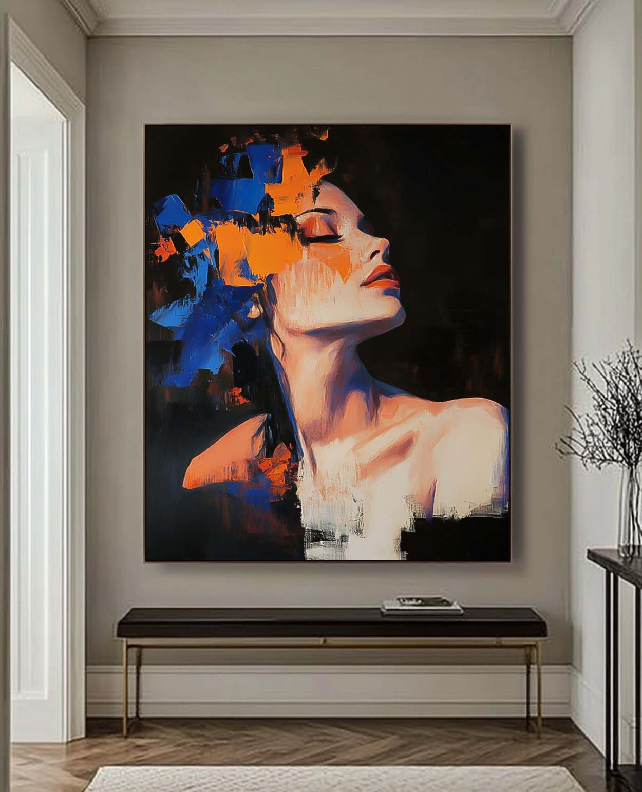 Woman Contemporary Artwork Original Texture Noble Lady Wall Art Abstract Female Oil Painting On Canvas