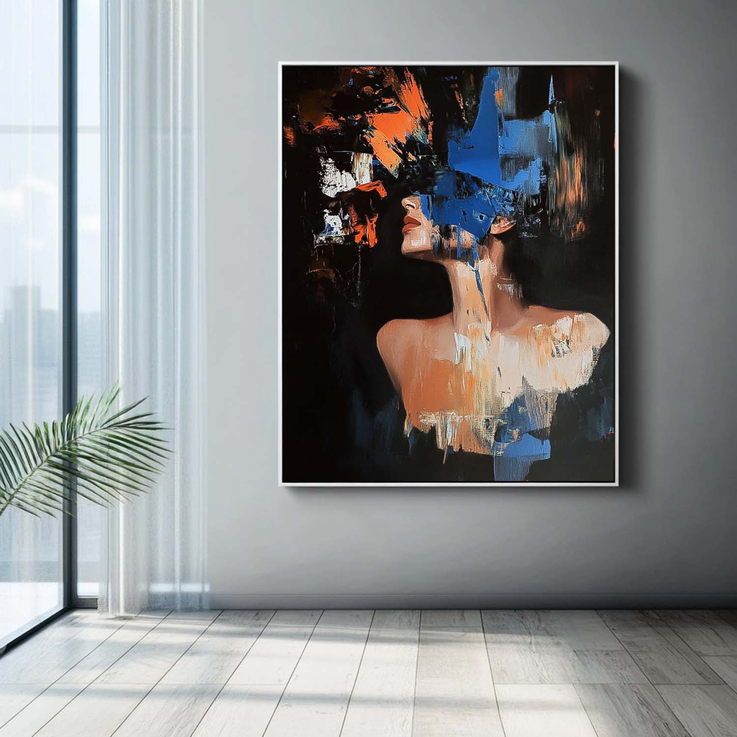 Woman Contemporary Artwork Abstract Female Oil Painting On Canvas Original Texture Noble Lady Wall Art