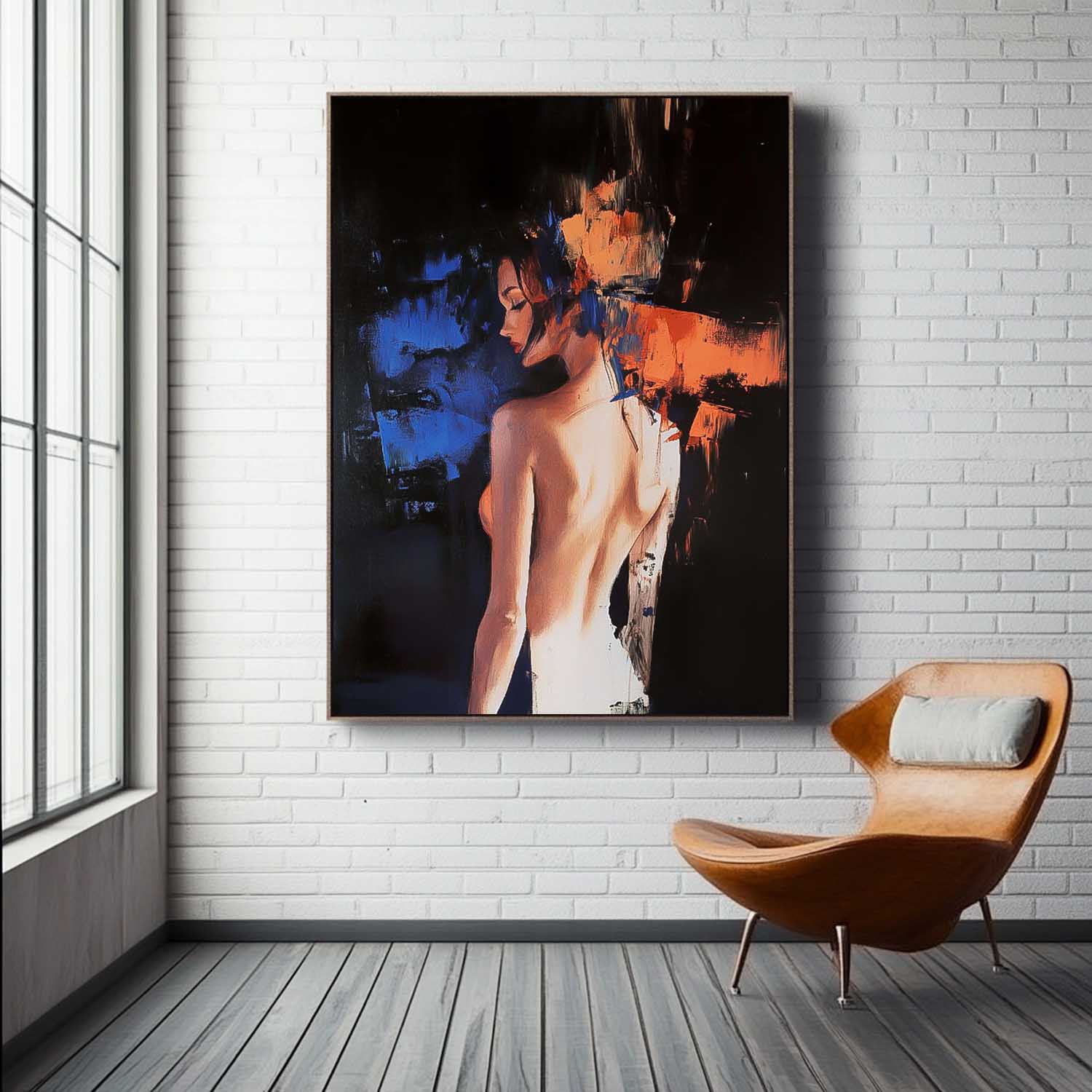 Abstract Female Oil Painting On Canvas Woman Contemporary Artwork Original Texture Noble Lady Wall Art