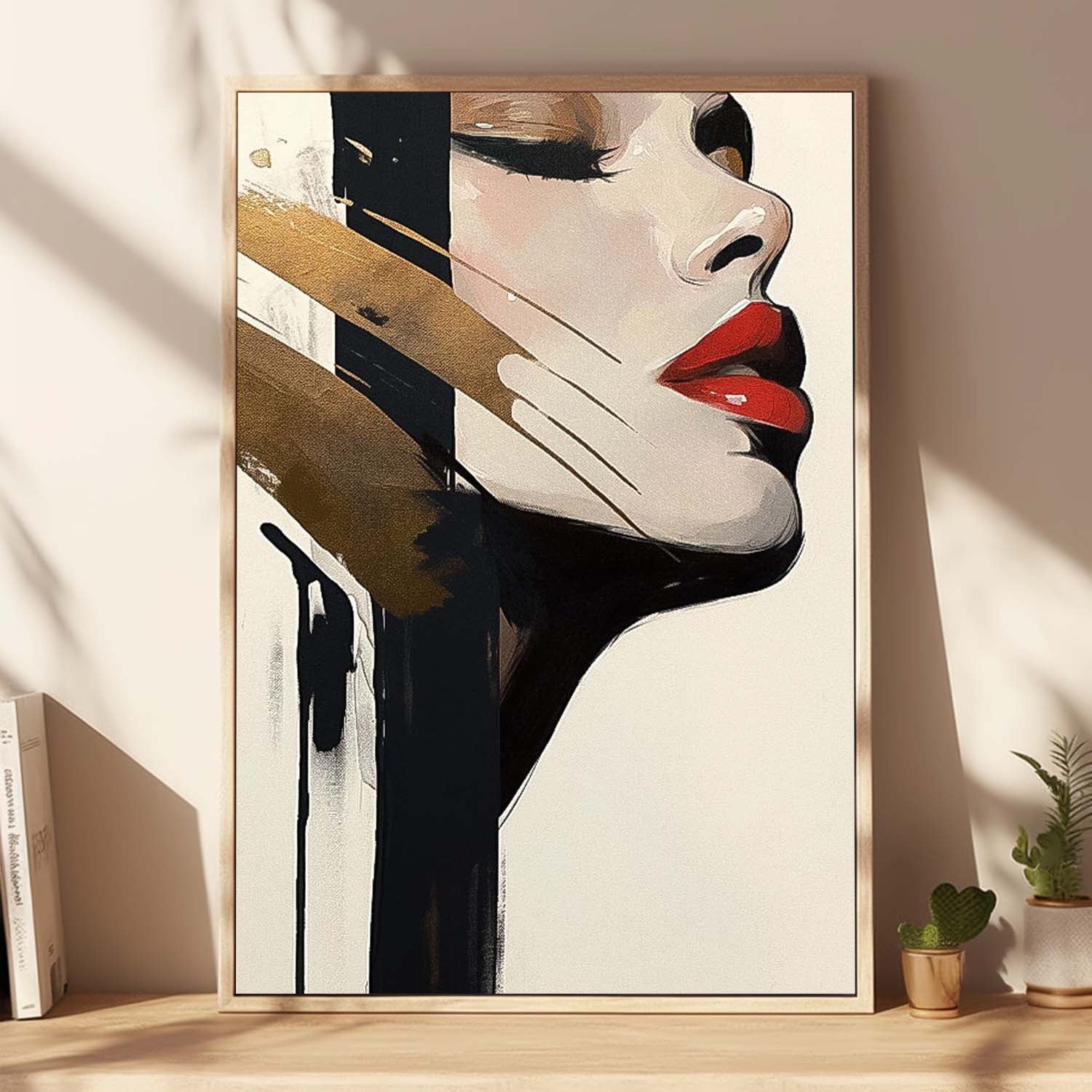 Original Texture Girl Profile Wall Art Abstract Advanced Face Oil Painting On Canvas Lady Modern Artwork