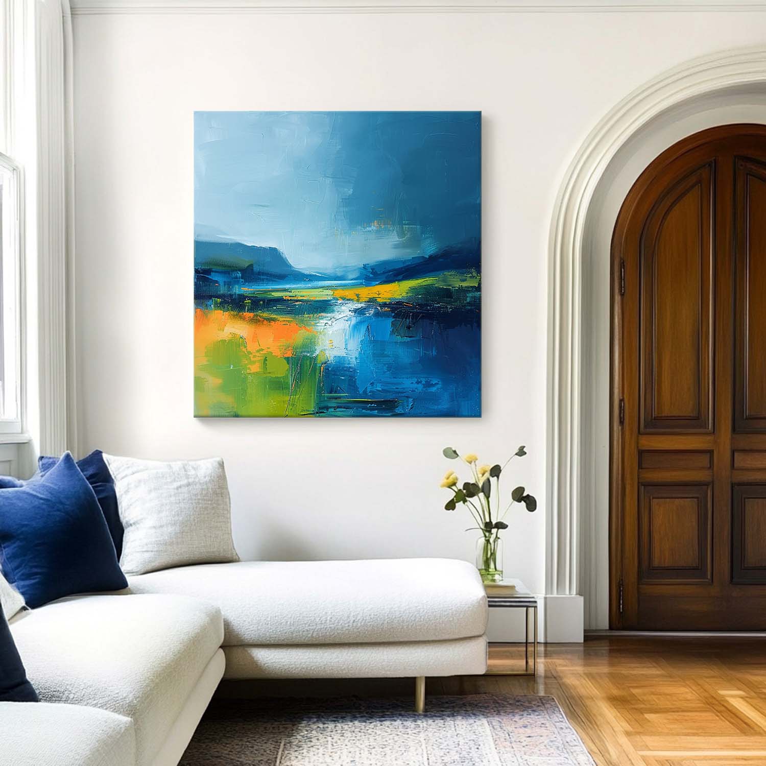 Original Landscape Wall Art Large Abstract Oil Painting On Canvas Modern Minimalist Nature Art for Living Room